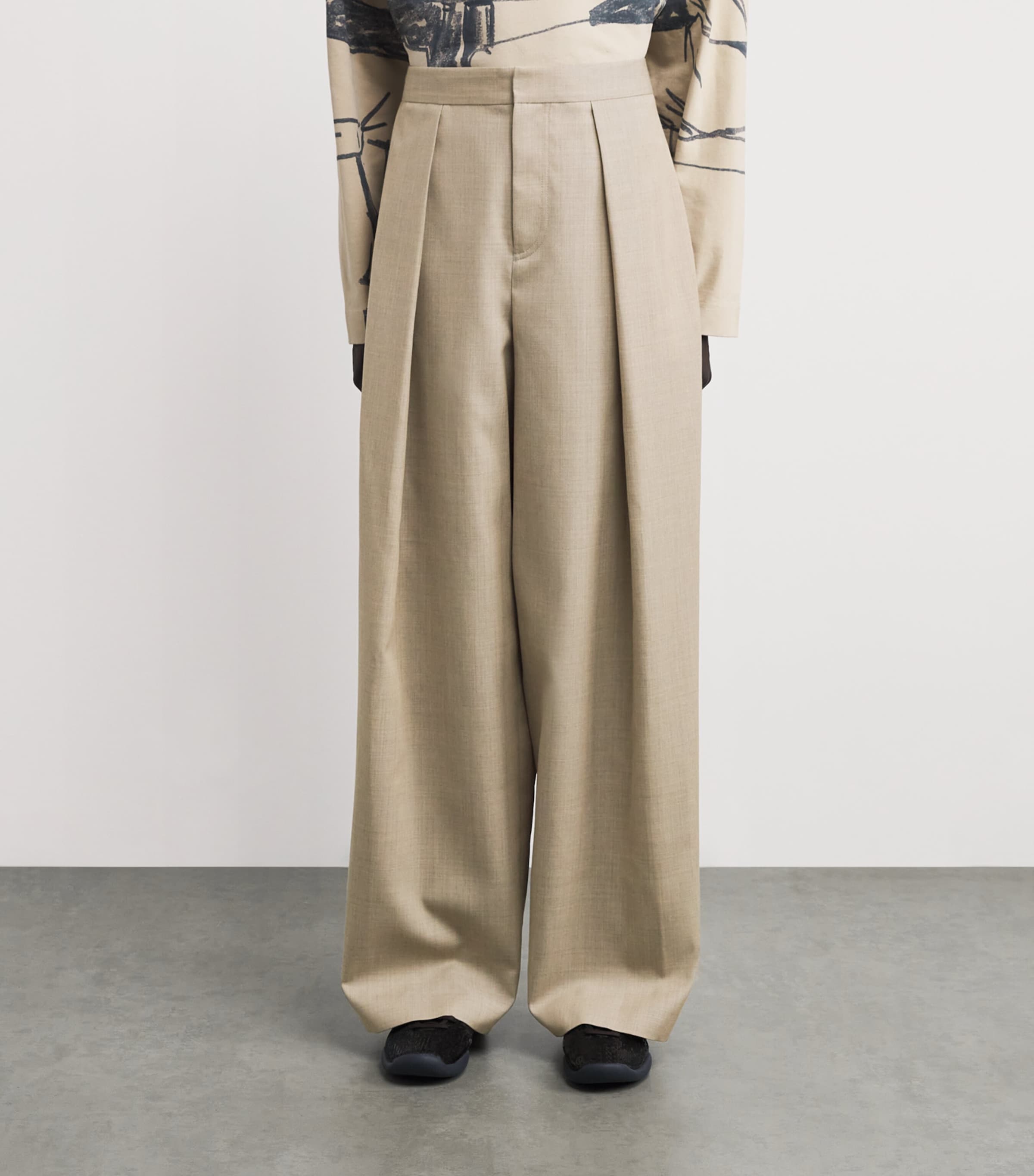 Wool Tailored Trousers CLAY MELANGE Image 3