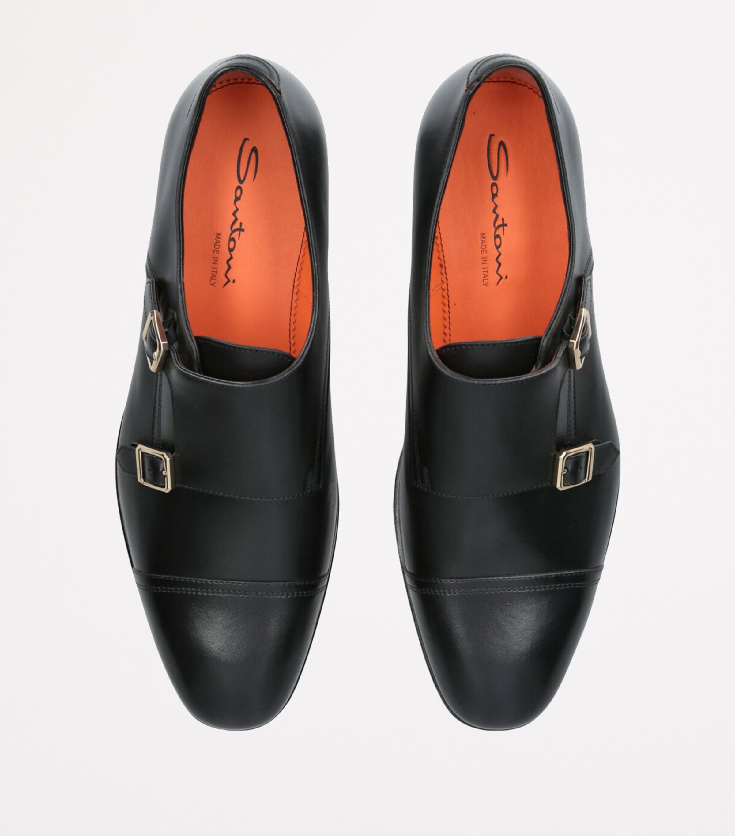 Leather Adrian Blake Monk Shoes BLACK Image 4