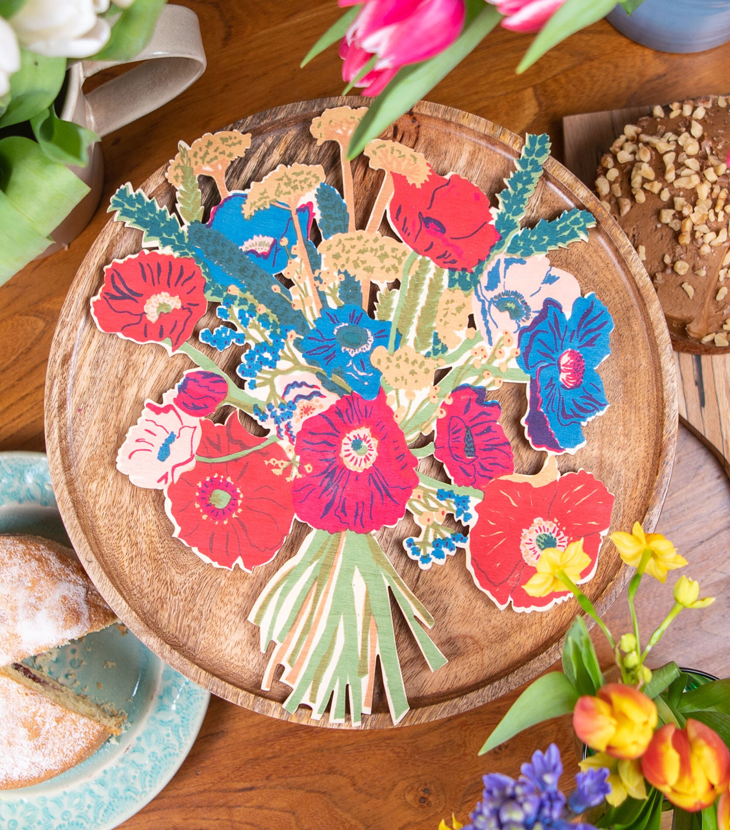 East End Press Poppy Bouquet Decorative Wreath Mixed Image 10