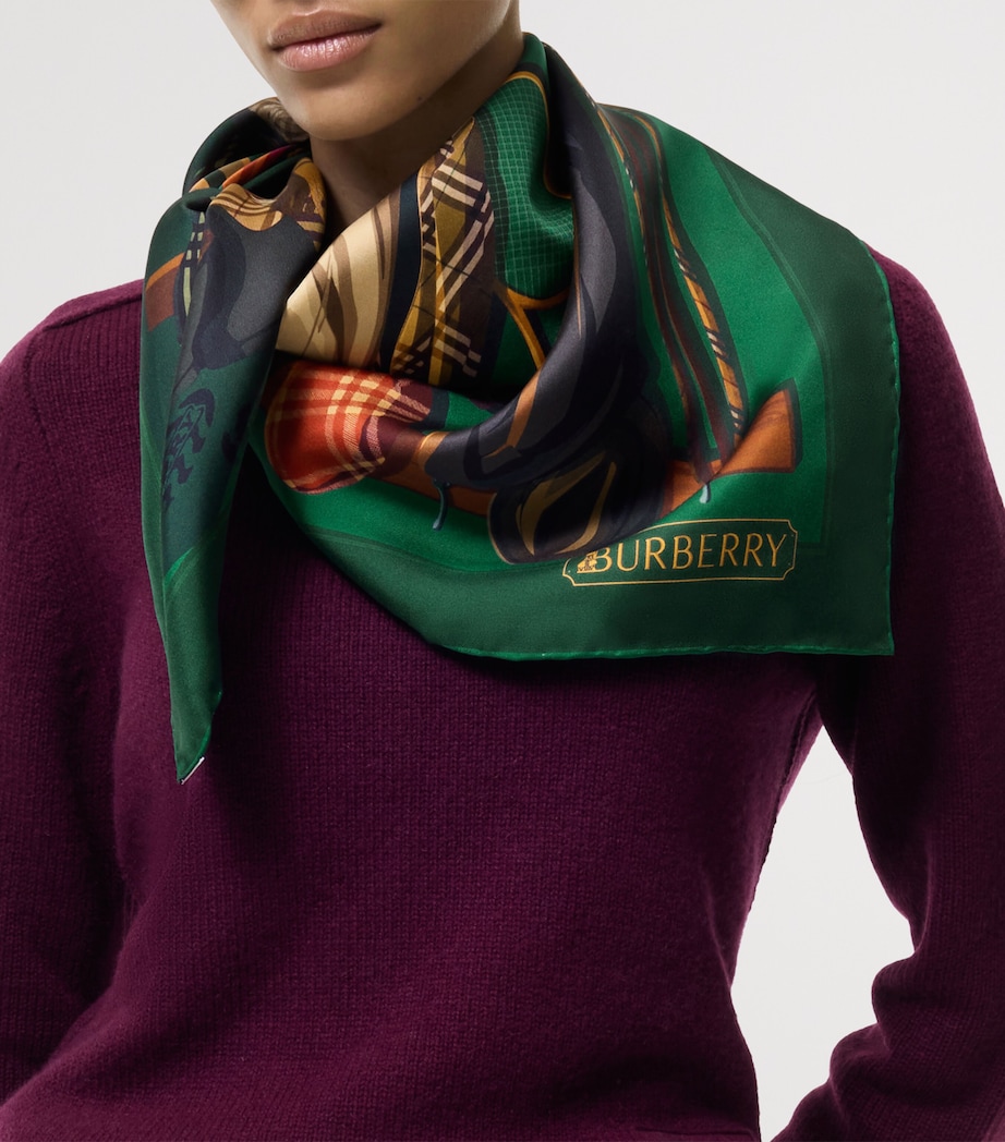 Burberry Silk Knight & Day Scarf Clover Green Image 2