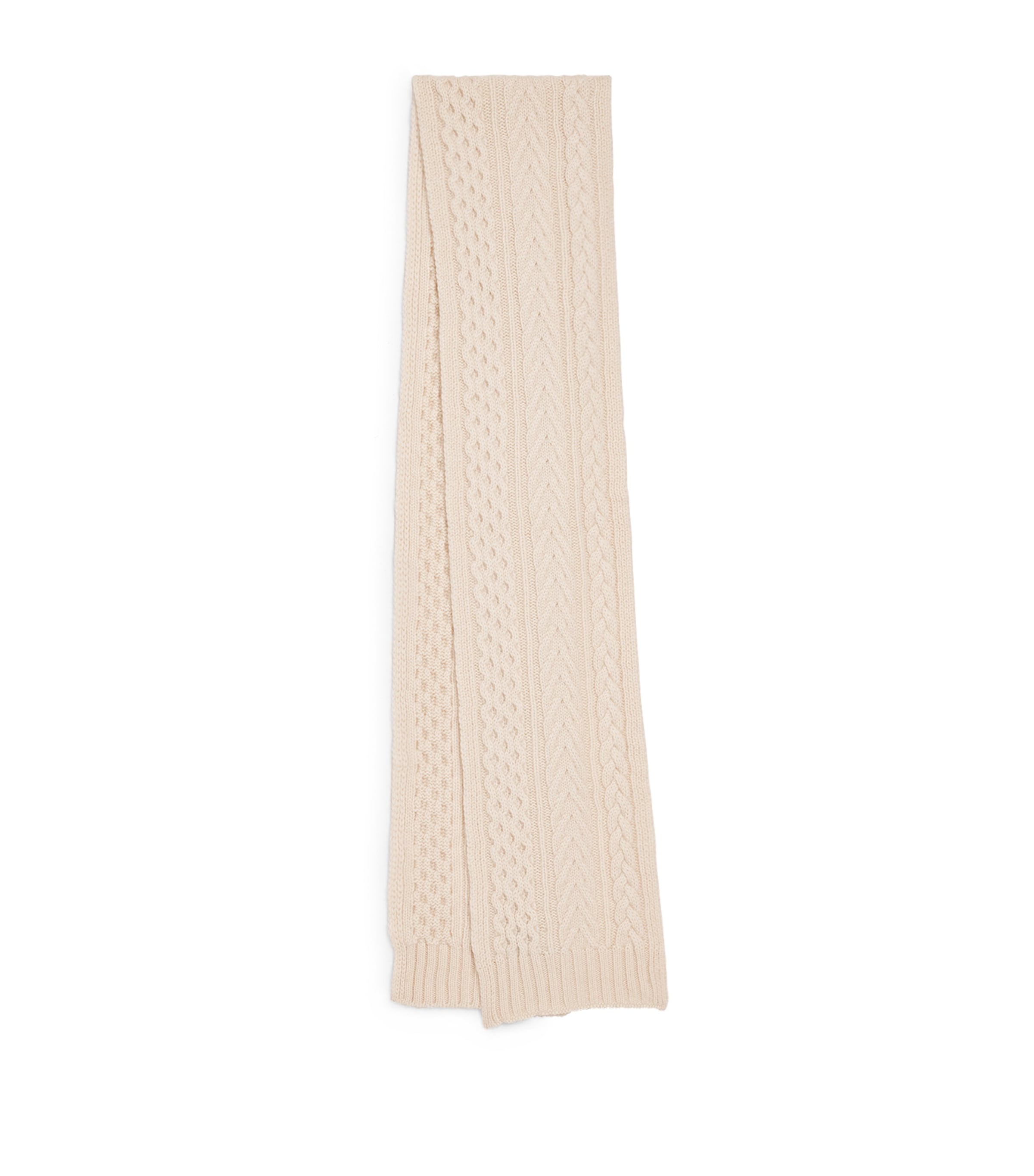 Johnstons Of Elgin Cashmere Aran Scarf In Ivory