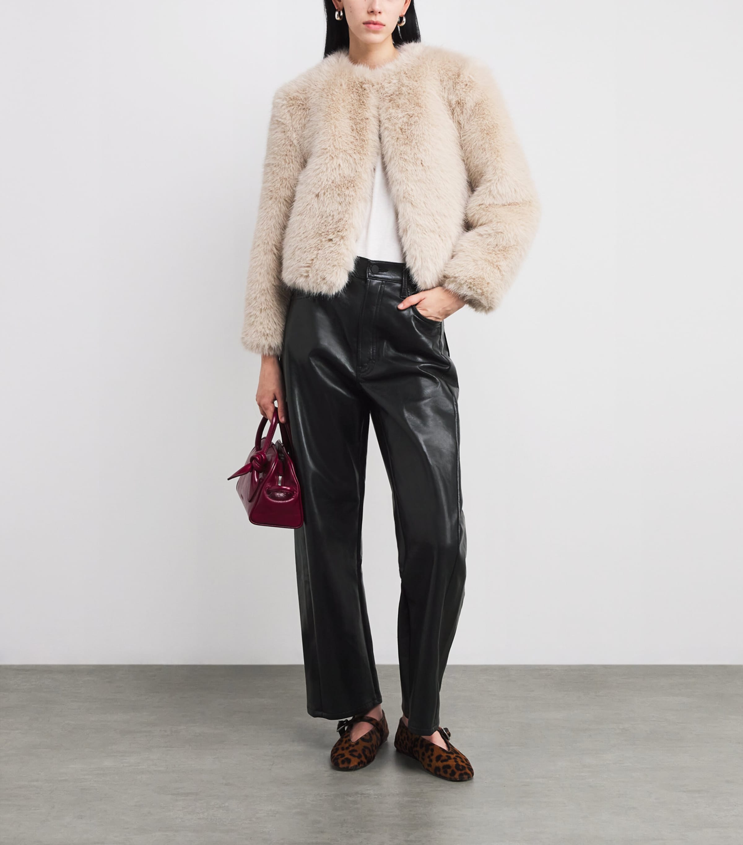 Faux Leather The Half-Pipe Flood Jeans BLACK - BLK BLK Image 2