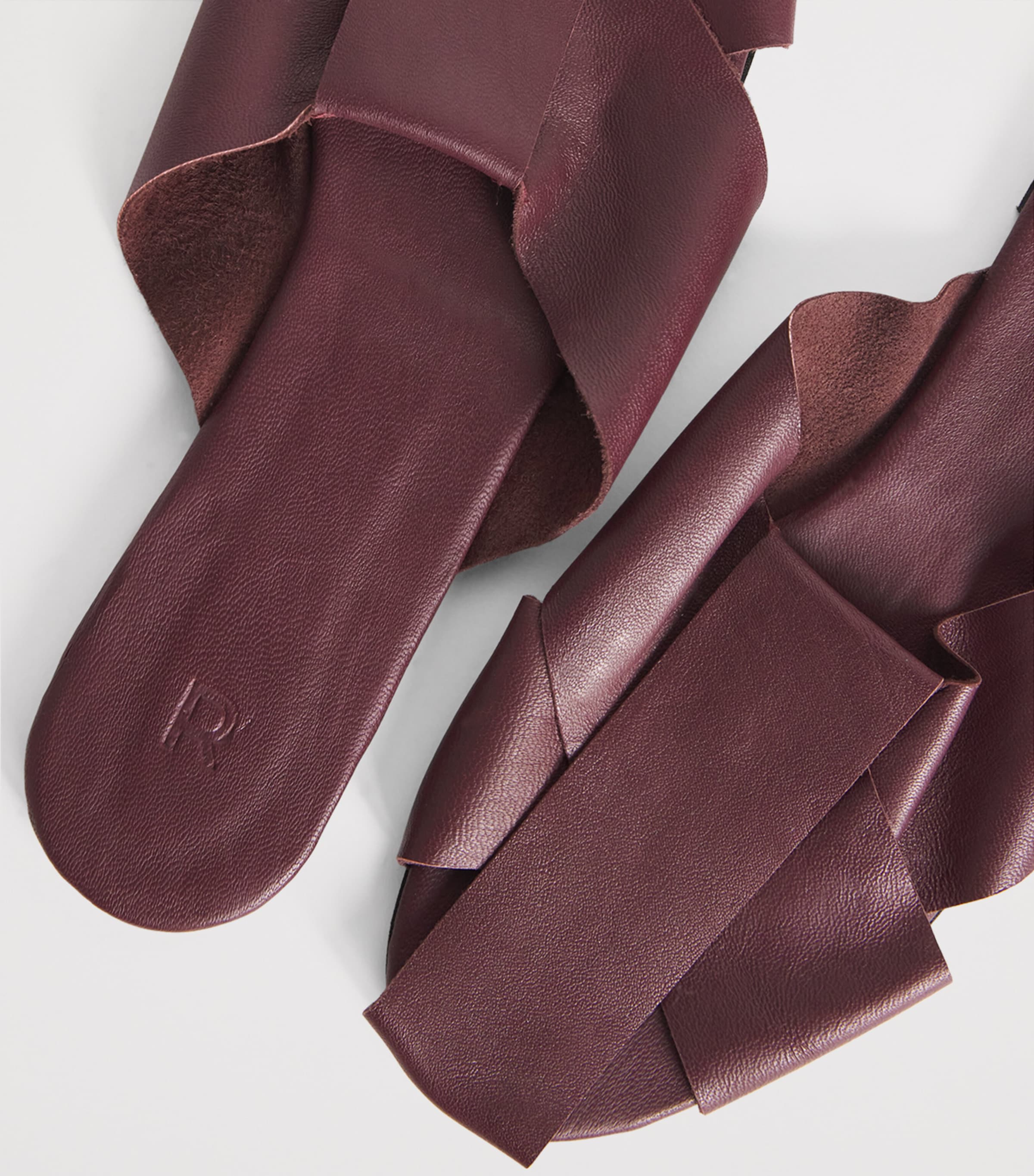 Leather Mules BURGUNDY Image 7