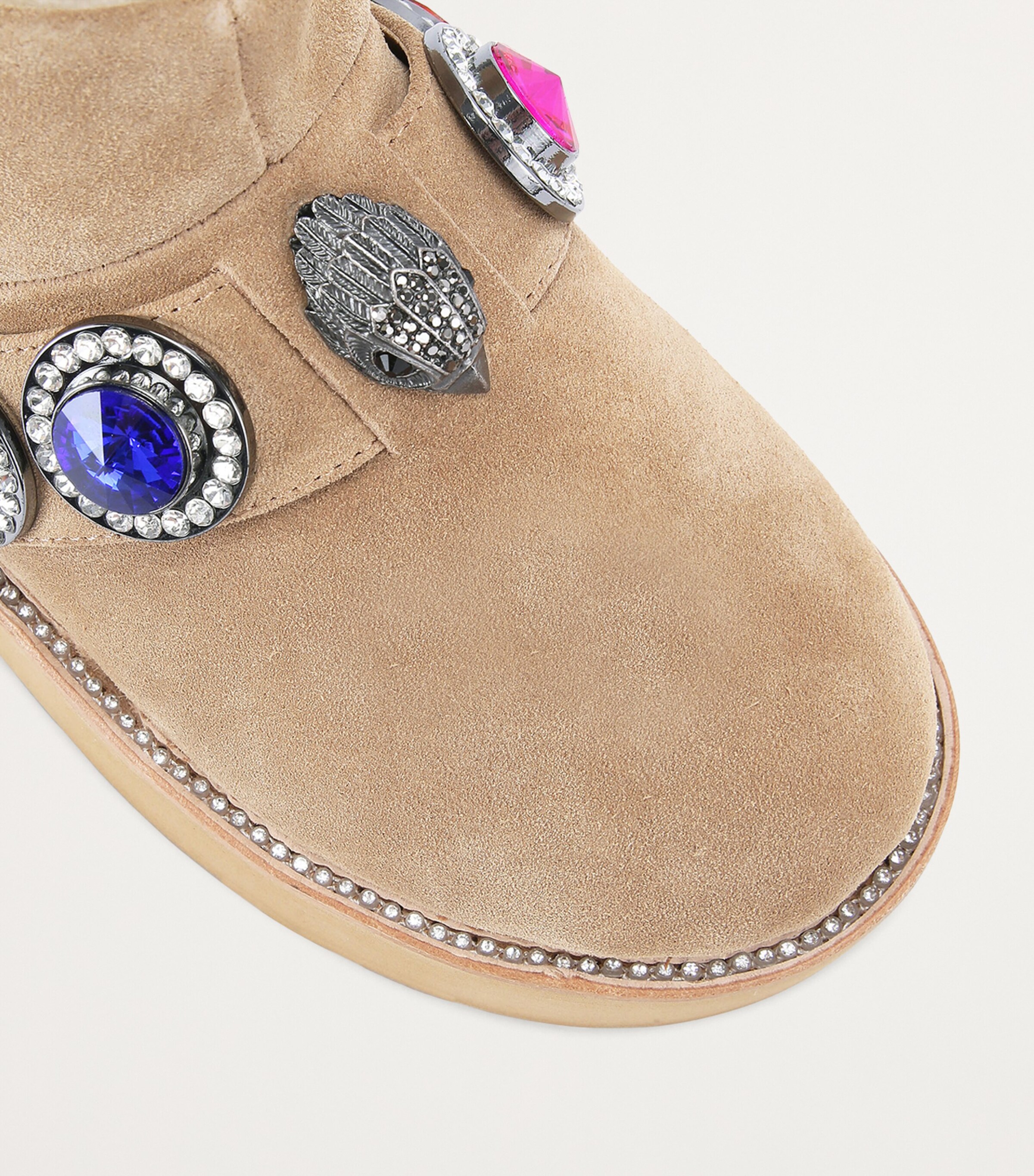 Kurt Geiger London Suede Embellished Octavia Boots Beige Comb Image 4