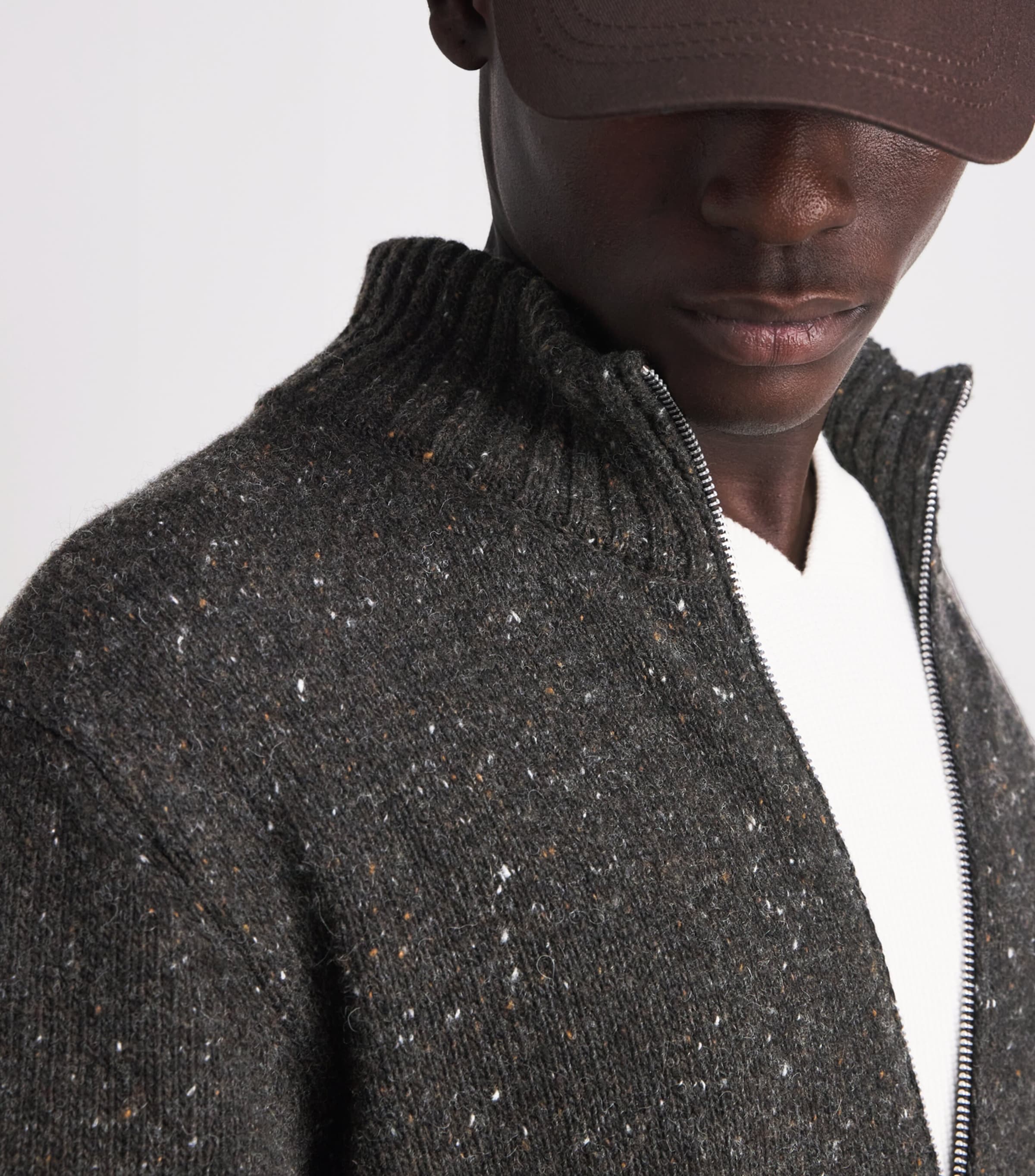 Samsøe Samsøe Mens Wool-Blend Sanate Zip-Up Cardigan Delicioso Image 3