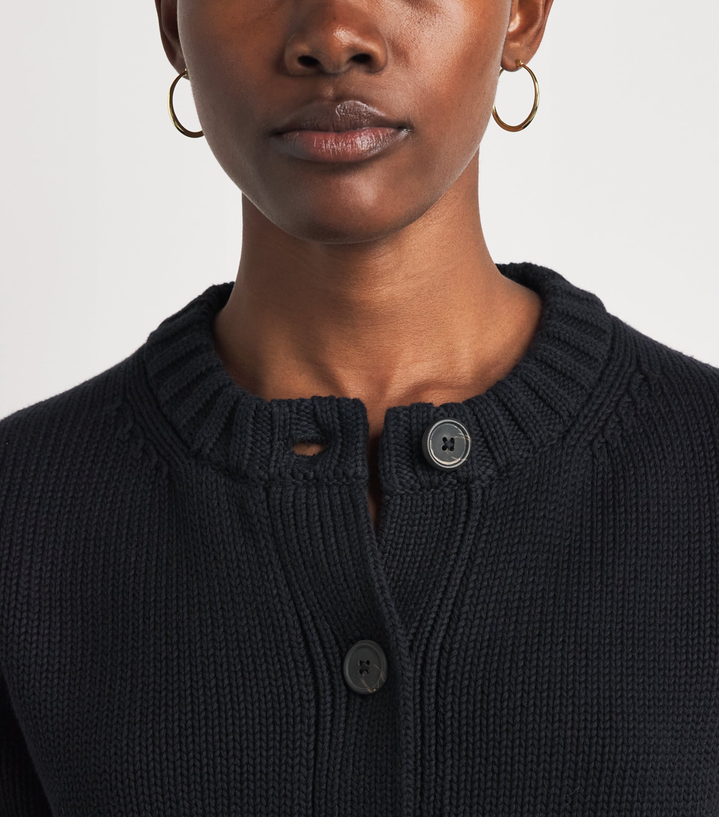 ME+EM Womens Cropped Short-Sleeve Cardigan Black Image 3