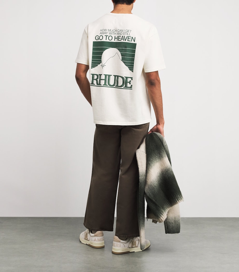 Cotton Printed Moonlight T-Shirt WHITE/ GREEN 6044 Image 2