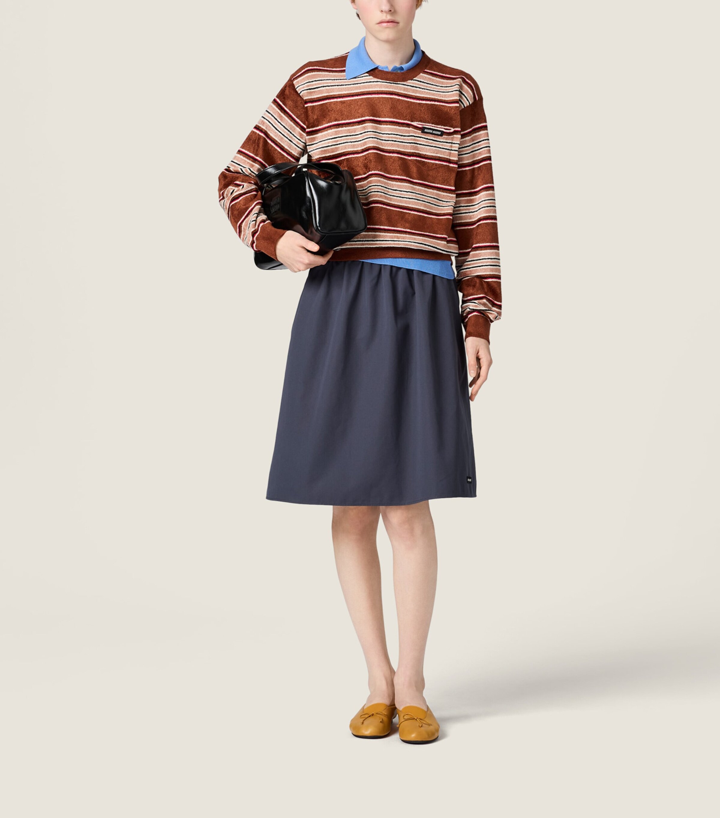 Miu Miu Womens Chenille Stripe Sweater Image 2