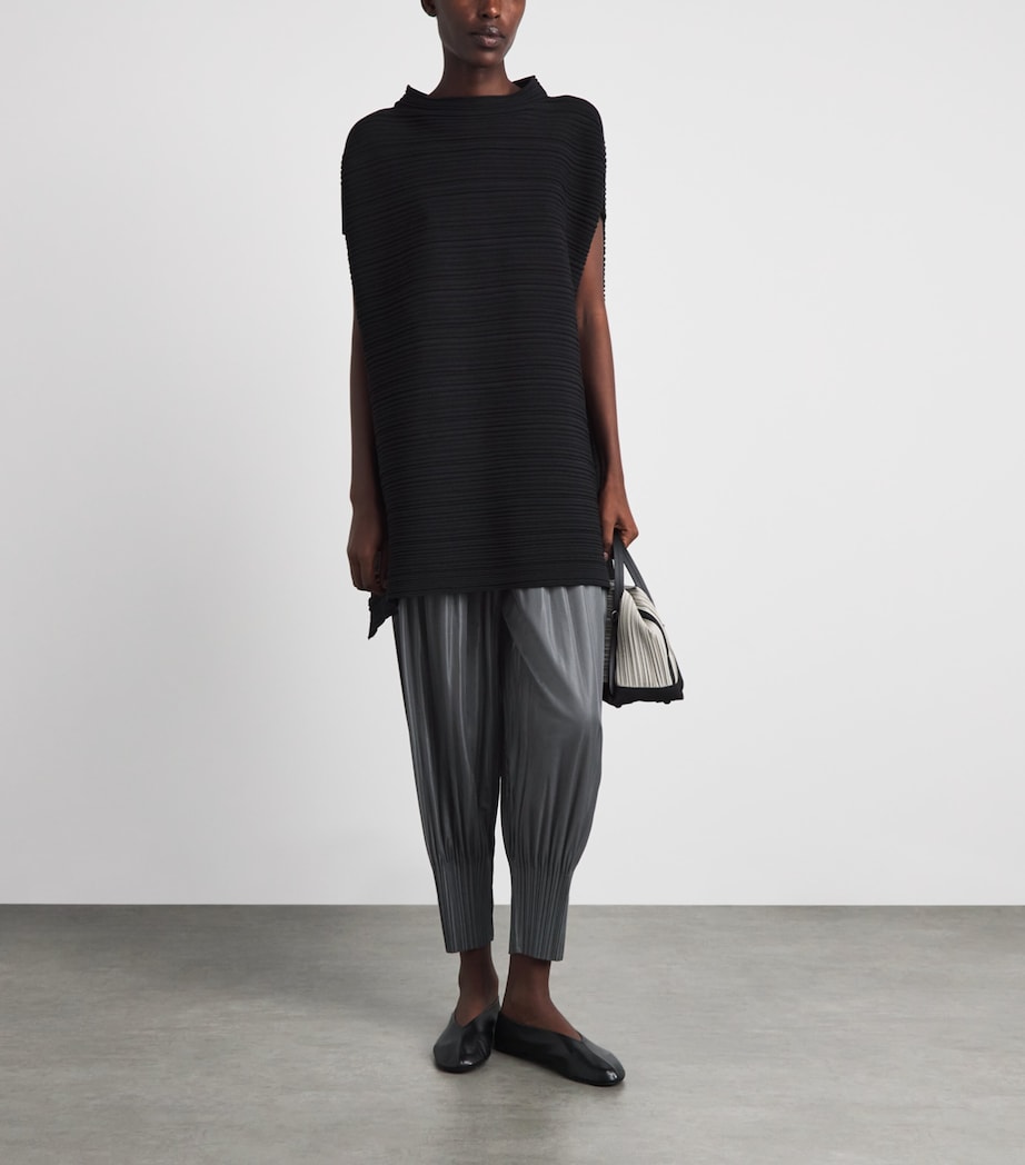 Pleats Please Issey Miyake Womens Fluffy Basics Tapered Trousers Grey Image 2
