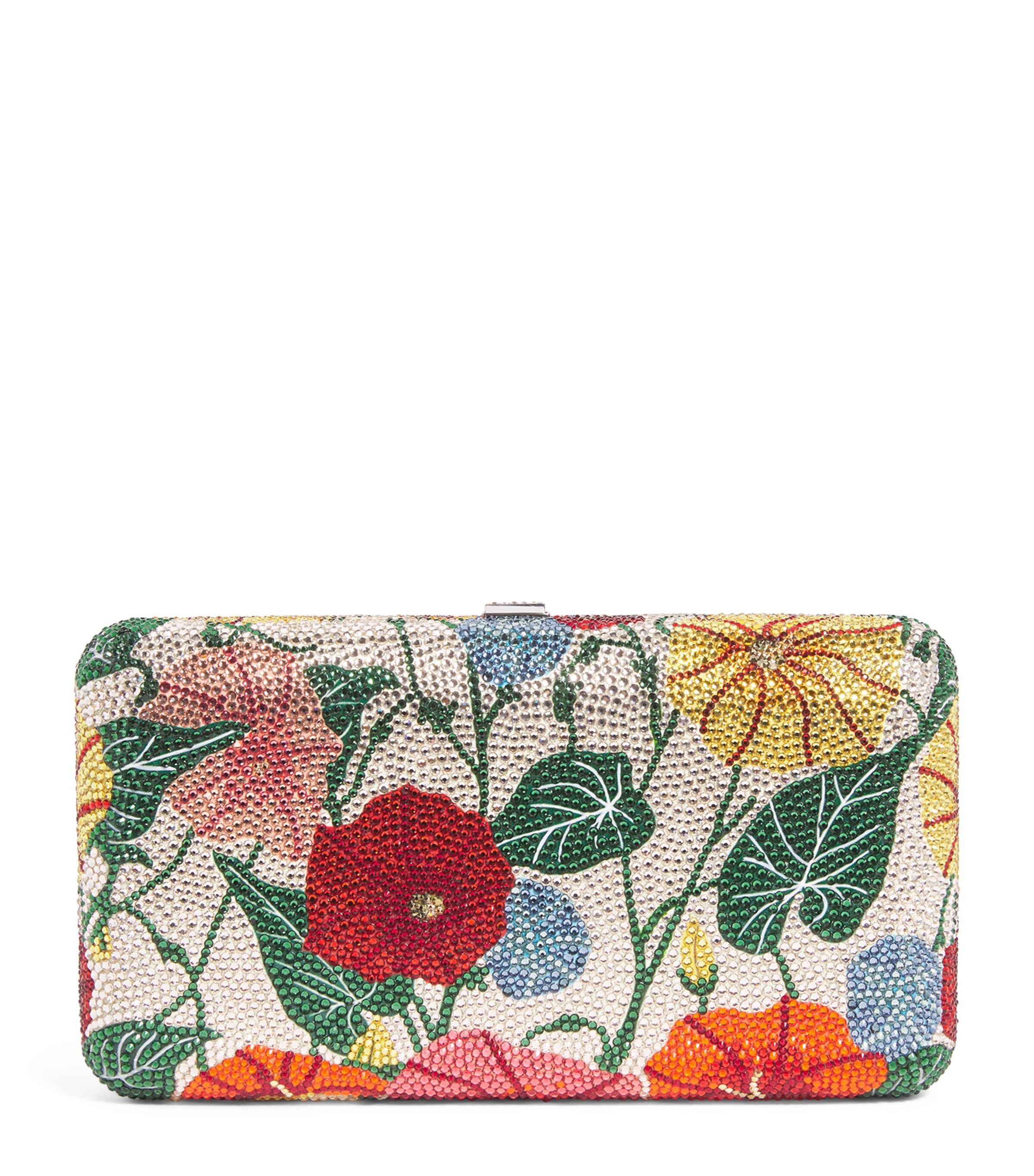 Judith Leiber Crystal Moon Flower Clutch Bag Sgqmt Golden Multi Image 1