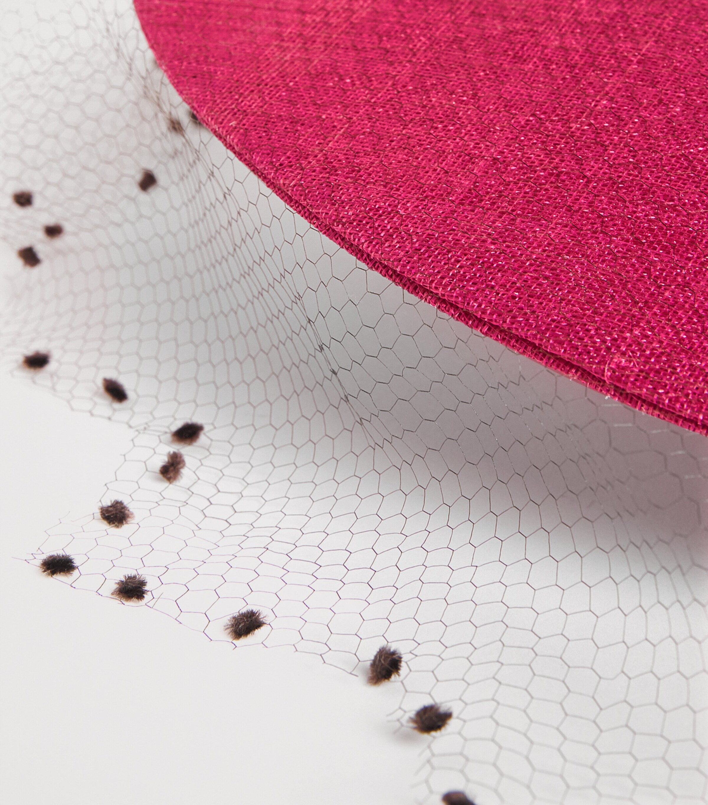 Veiled Hat Fascinator FUSCHIA Image 5