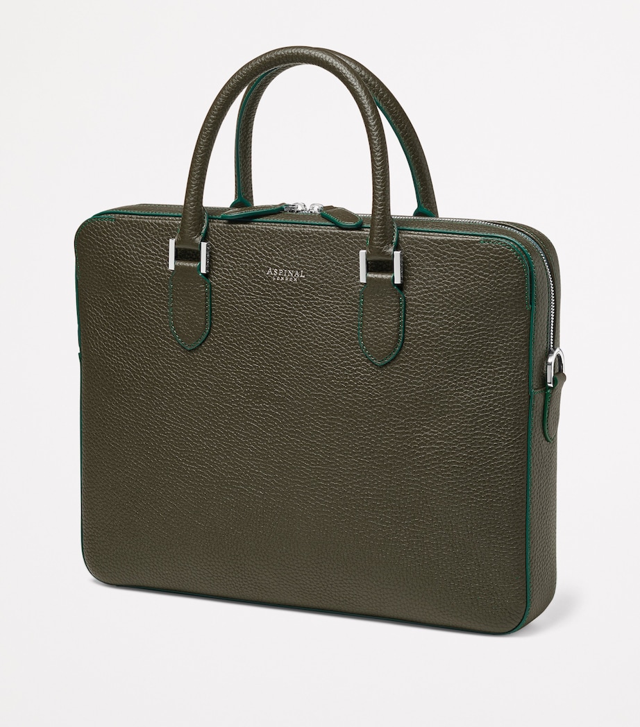 Leather Mount Street Briefcase Bag FORESTGREEN Image 4