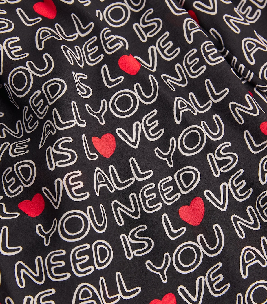 Alice+Olivia Womens x The Beatles Silk Willa Shirt All You Need Is Love Image 5