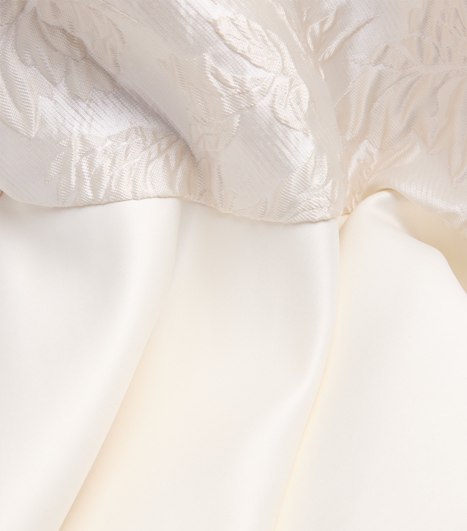 Satin Jacquard Mini Dress 135 EGRET Image 5