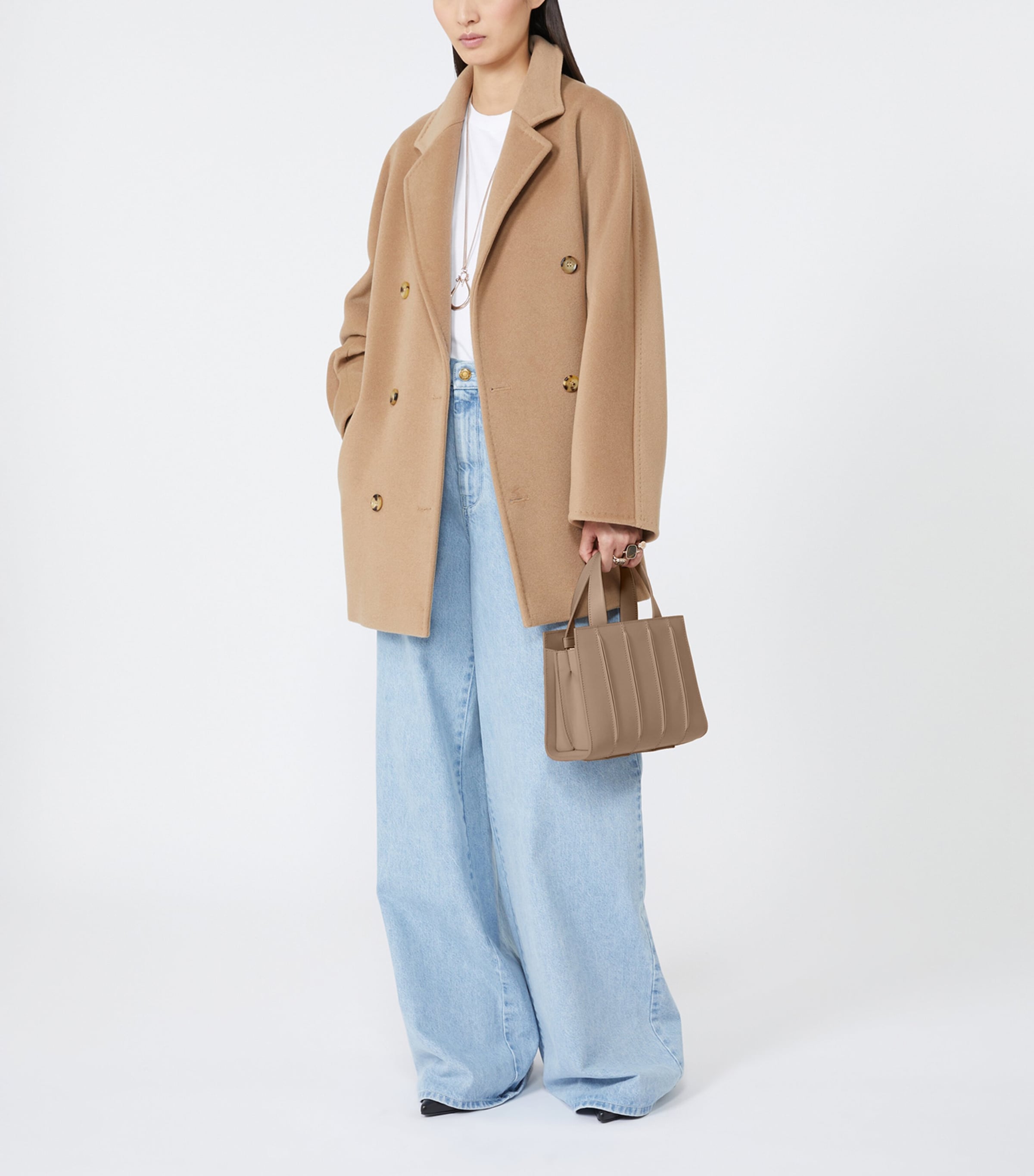 Max Mara Small Quilted Whitney Top-Handle Bag Natural Image 2
