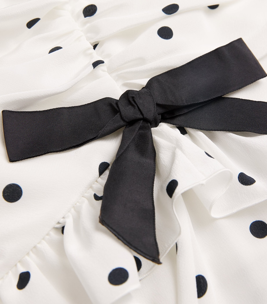 Silk Polka Dot Maxi Dress 0822 WHITE-NAVY BLUE Image 5
