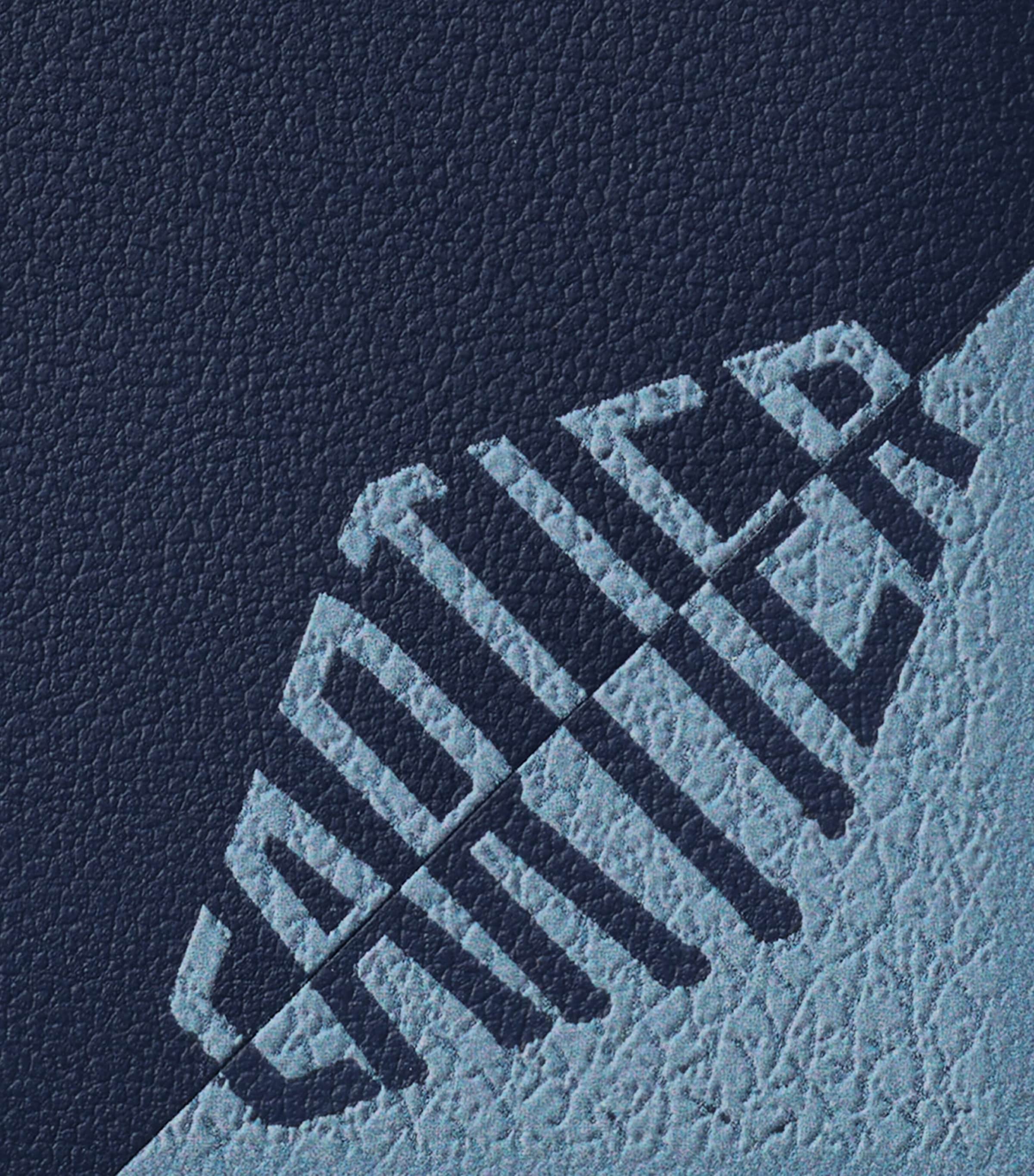 Leather Losange Shadow Card Holder NAVY BLUE / SKY BLUE Image 5