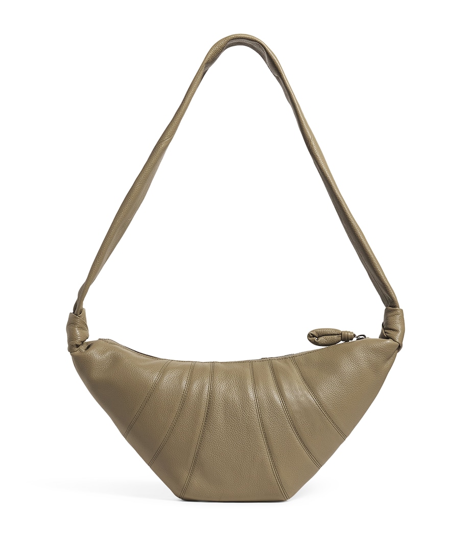 Lemaire Medium Grained Leather Croissant Cross-Body Bag Khaki Image 1