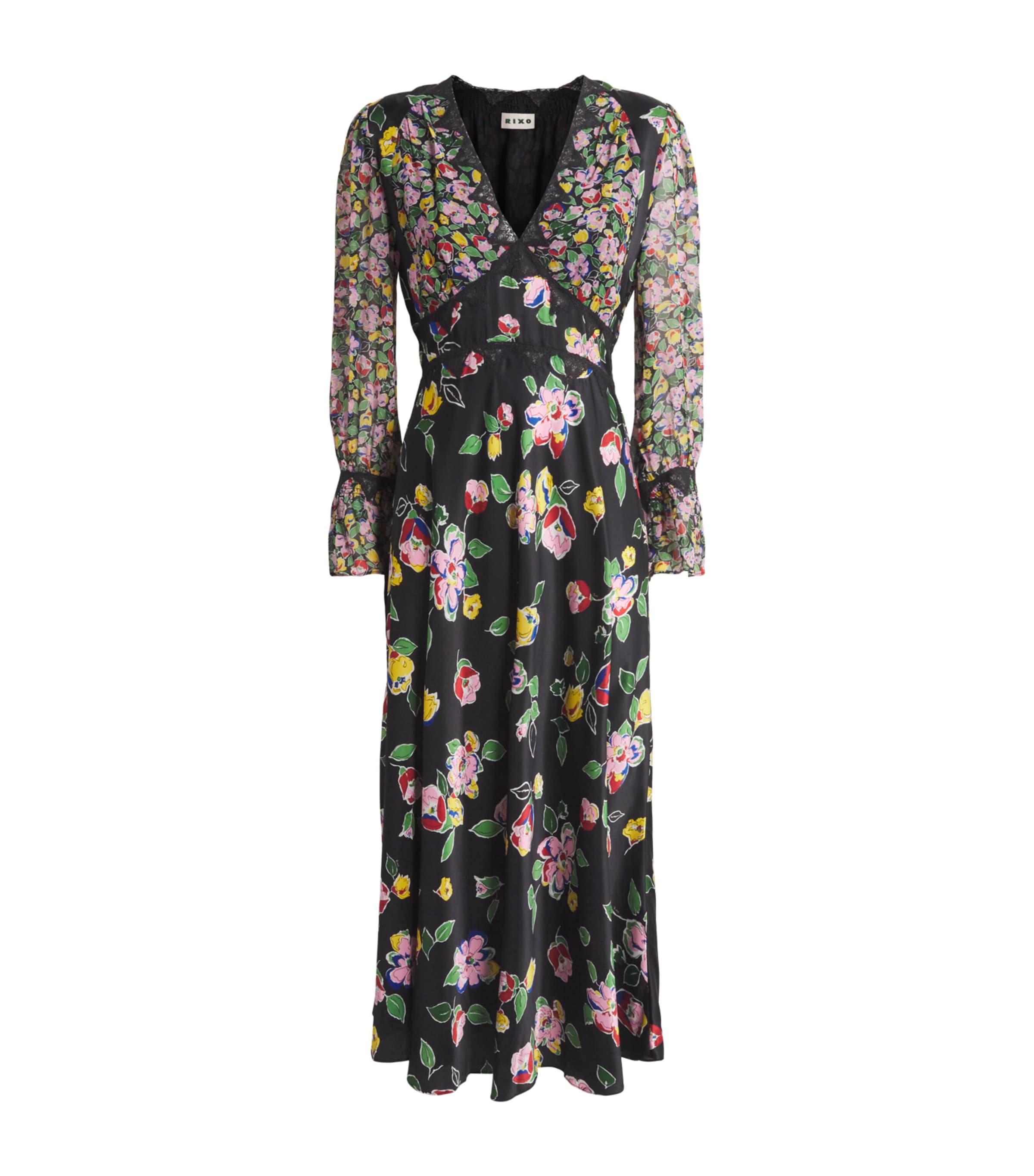 Satin Arlena Midi Dress KIMMIE MIX BLACK Image 1