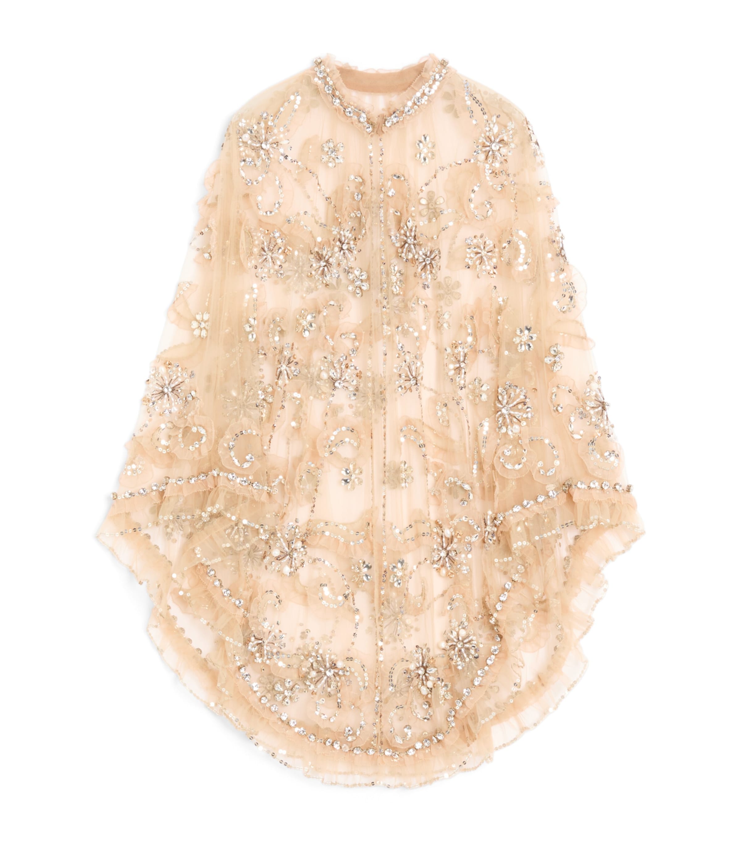 Valentino Embellished Cape In Neutral