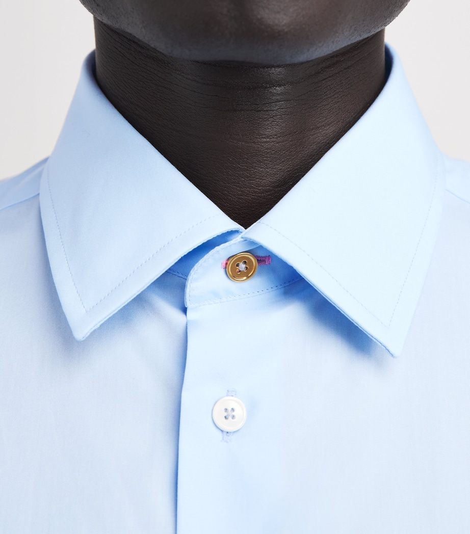 Paul Smith Mens Cotton Regular Fit Shirt Blue Image 3