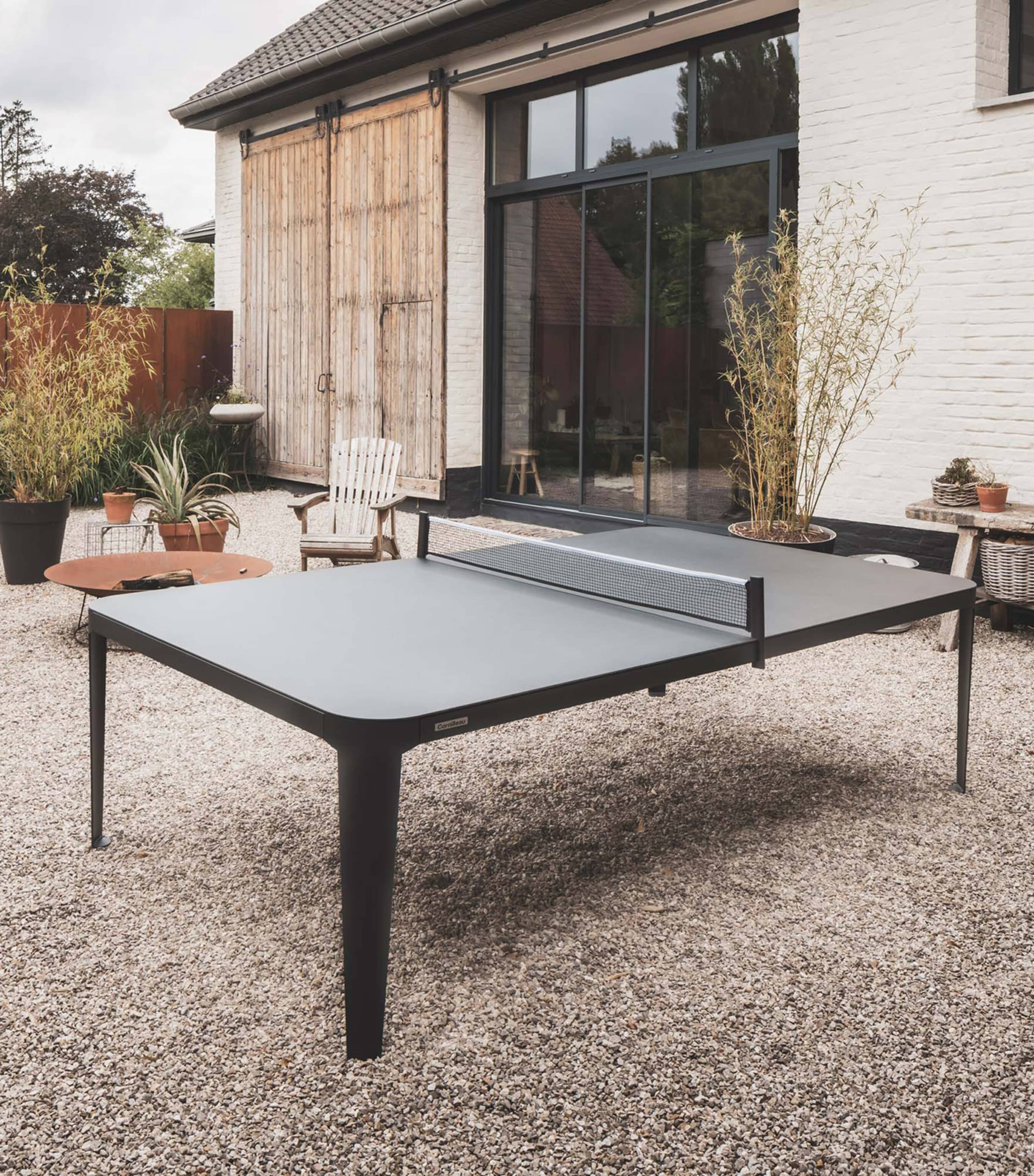 Cornilleau Hyphen Outdoor Ping Pong Table Black Grey/stone Image 11
