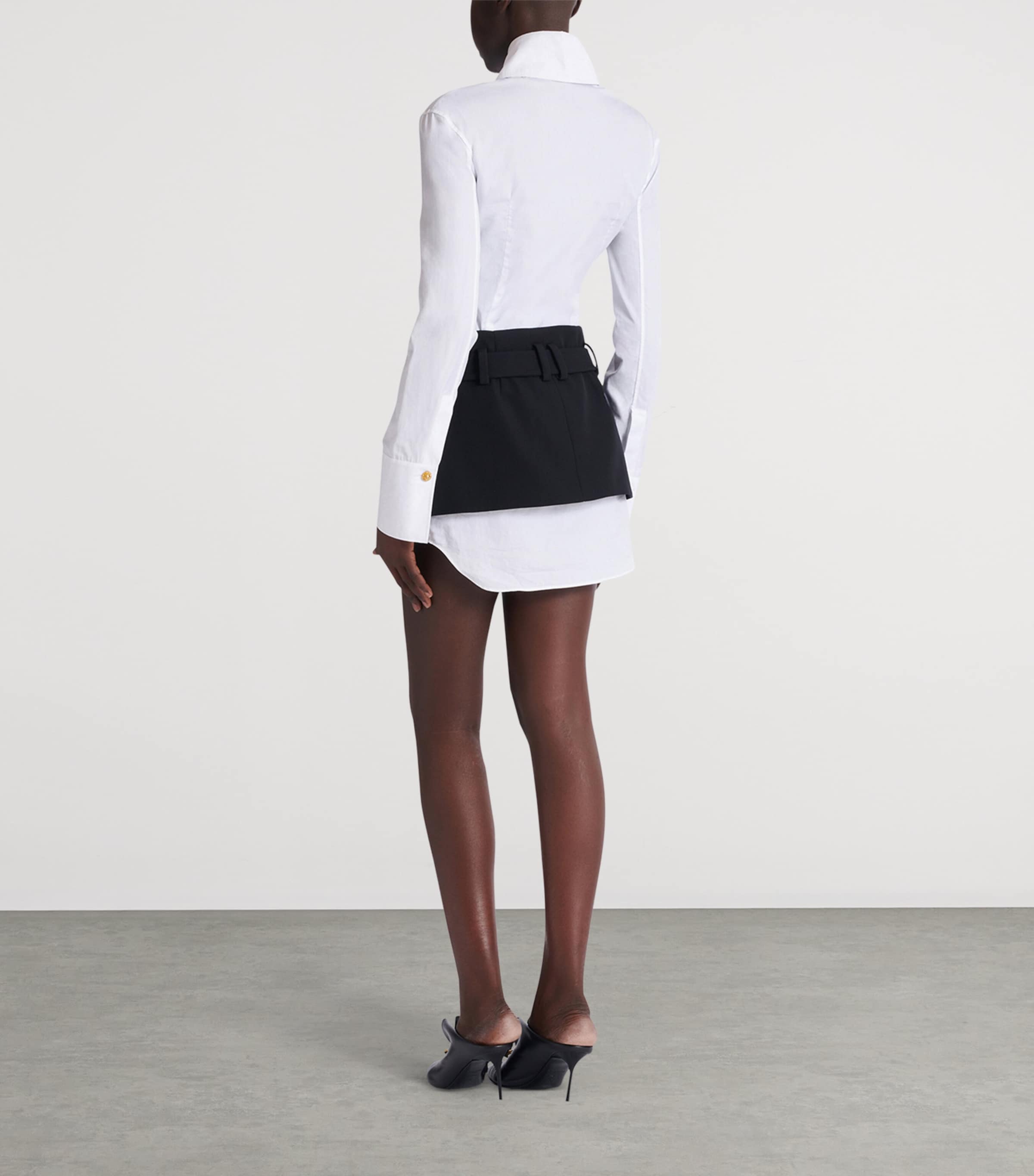 Virgin Wool Belted Mini Skirt 0PA NOIR Image 6