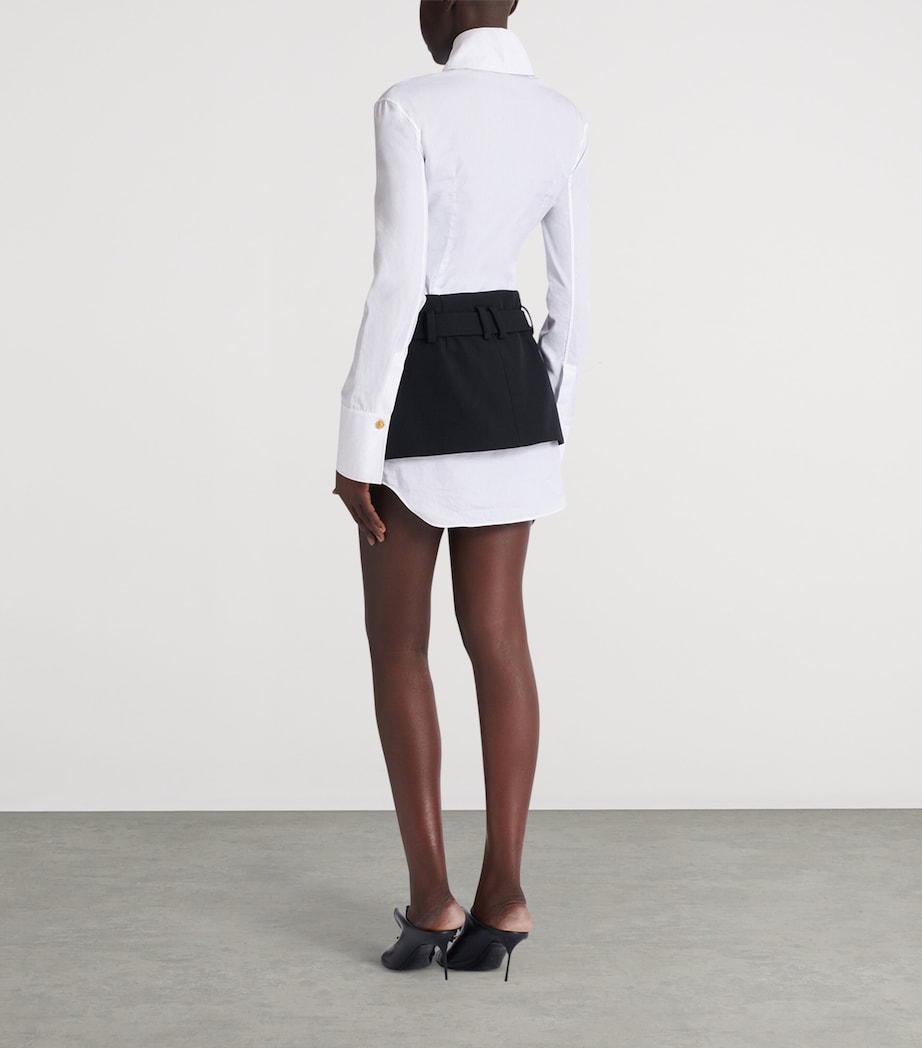 Virgin Wool Belted Mini Skirt 0PA NOIR Image 6