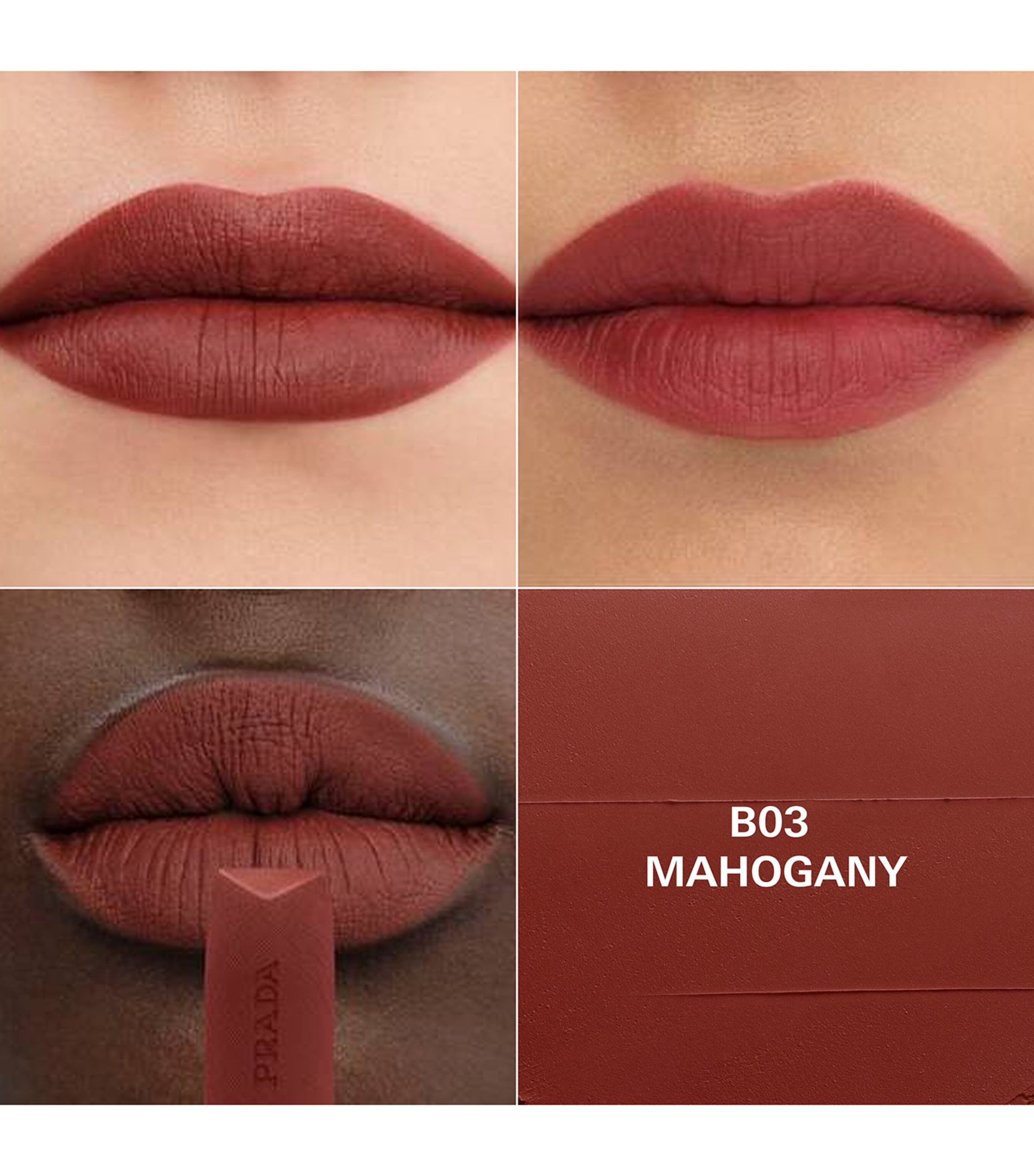 Prada Beauty Prada Monochrome Hyper Matte Lipstick Brick Mahogany Image 2