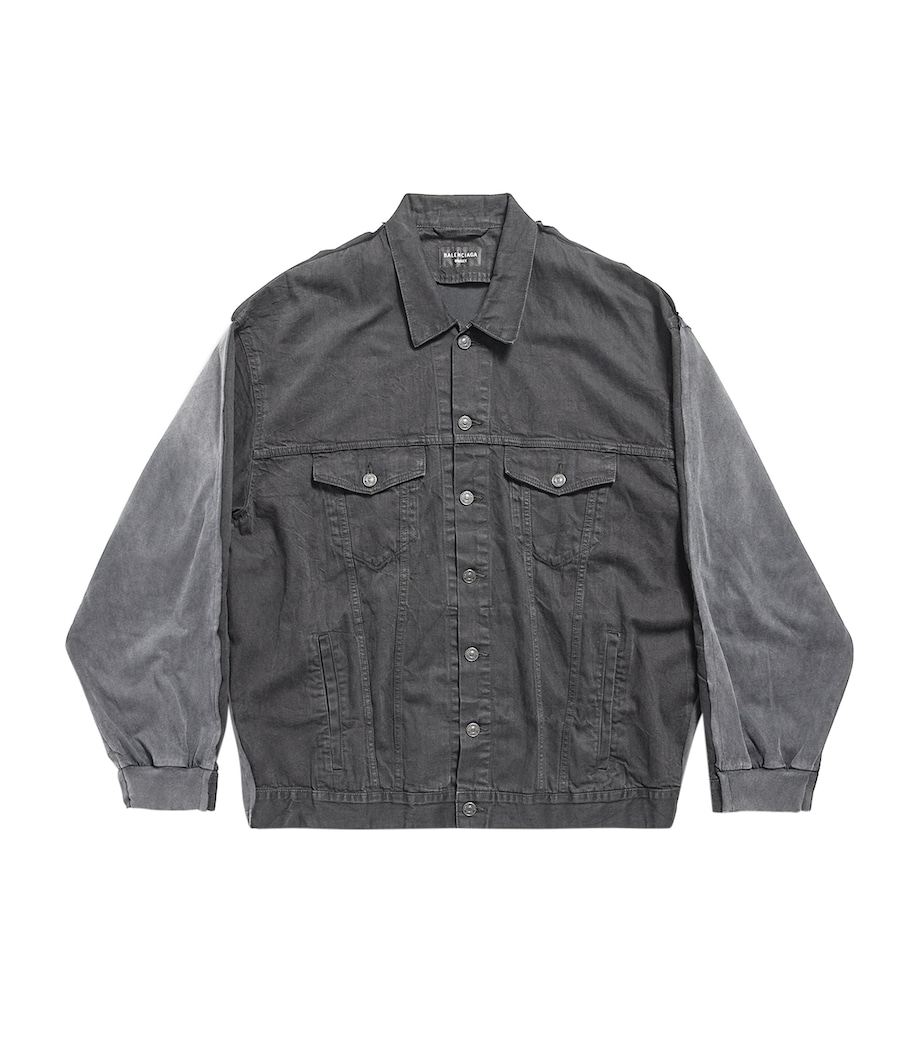 Balenciaga Mens Denim Oversized Hybrid Jacket Image 1