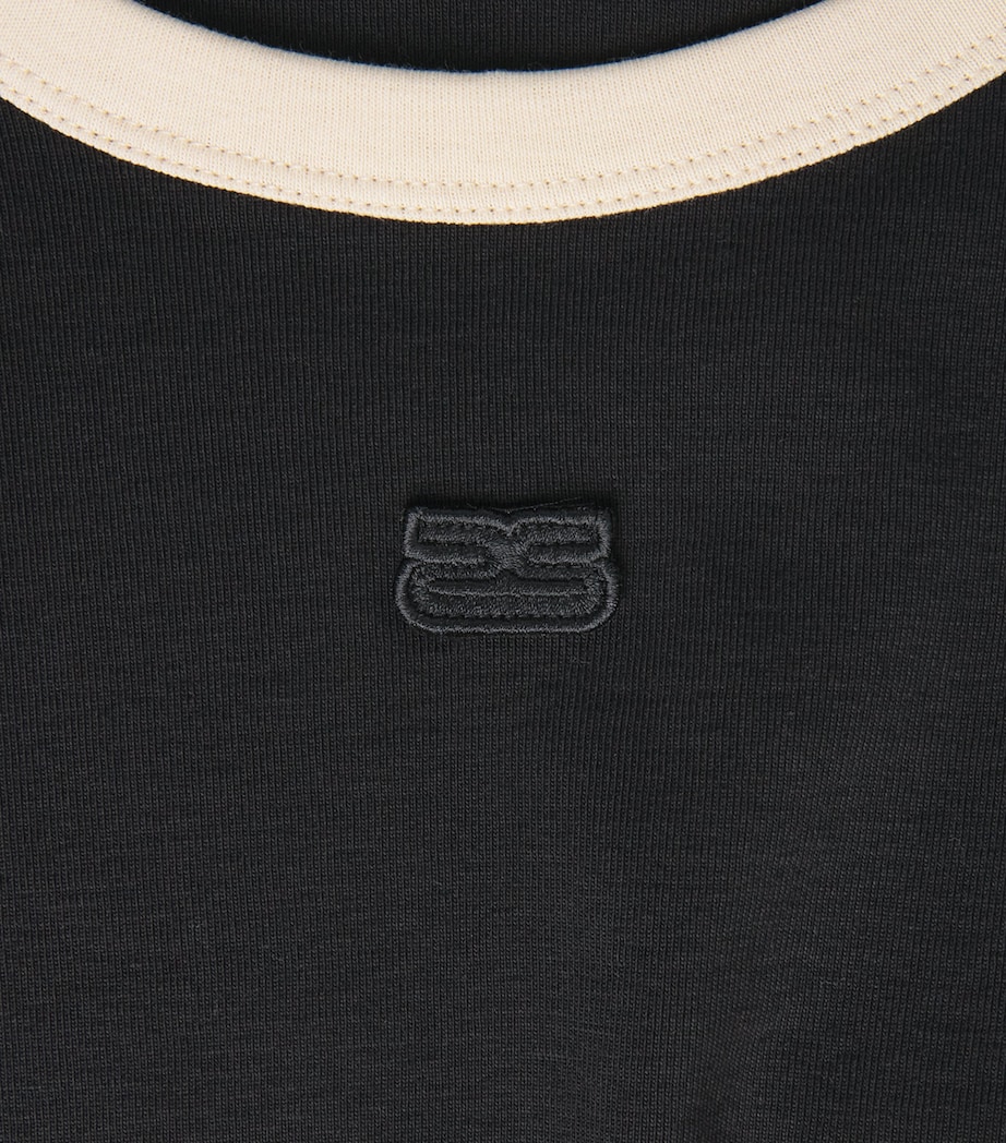 Sandro Paris Mens Cotton Retro Logo T-Shirt Black Image 6