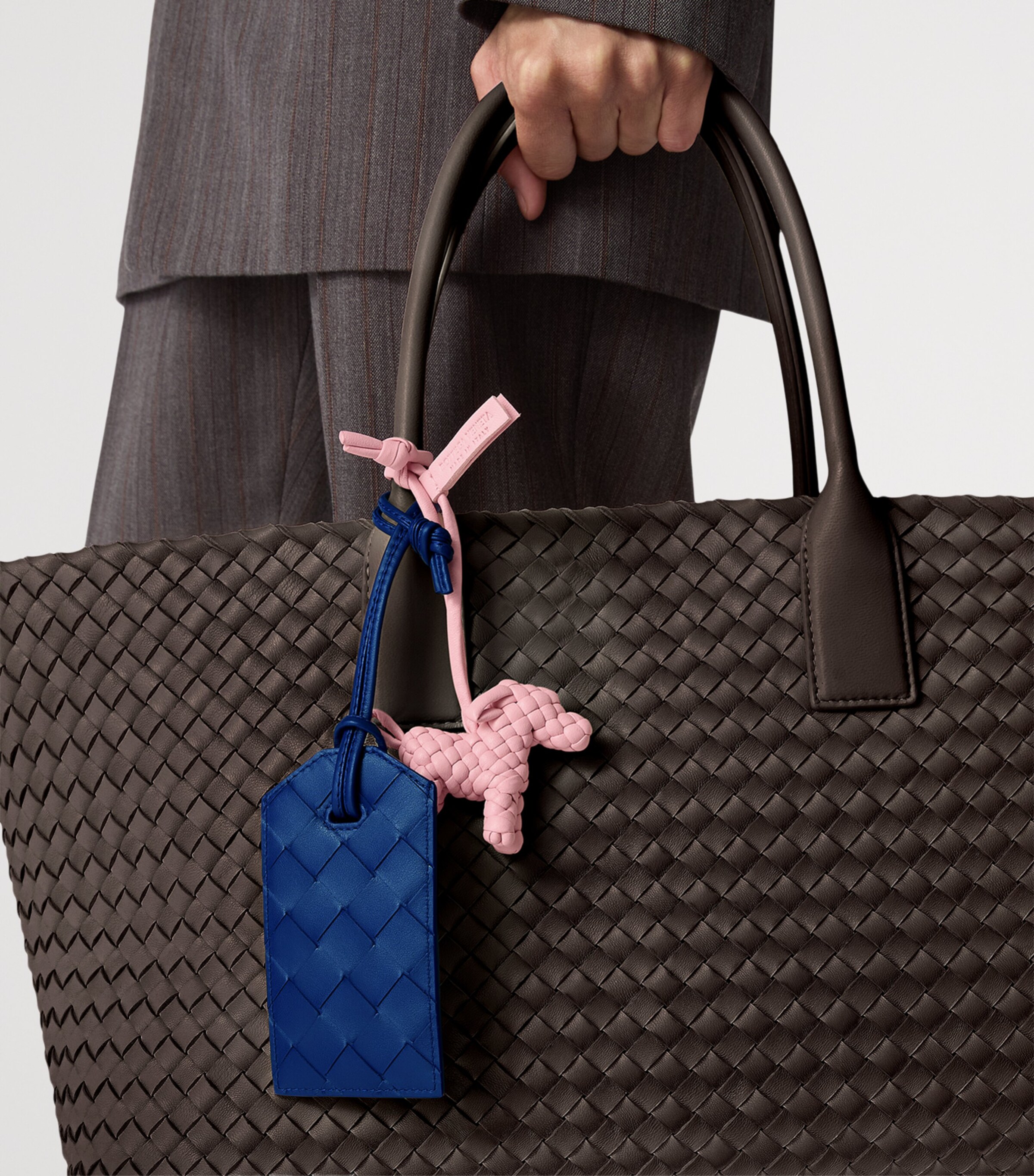 Bottega Veneta Blue Leather Intrecciato Luggage Tag | Harrods US