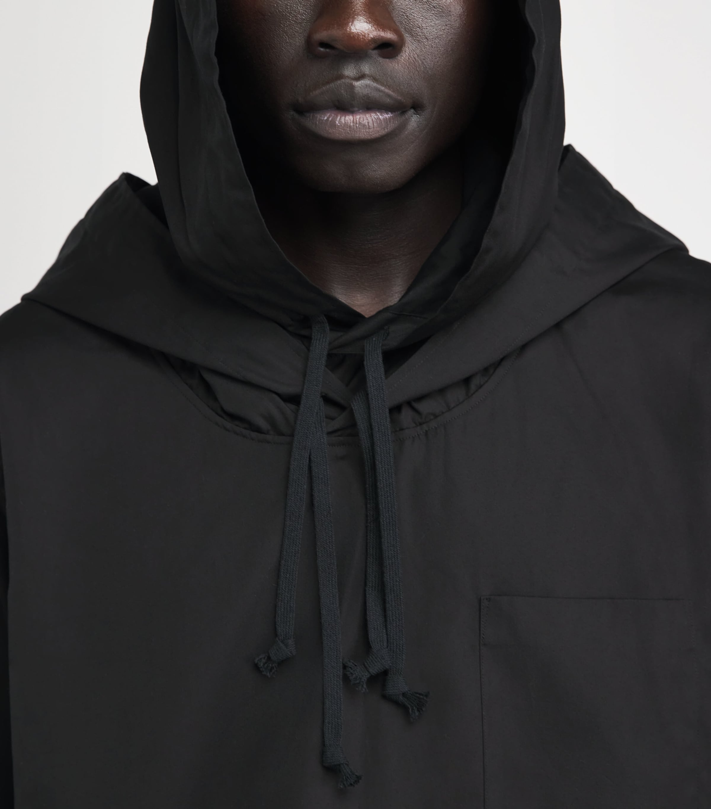 Comme Des Garçons Homme Plus Mens Cotton Layered Hoodie Black Image 3