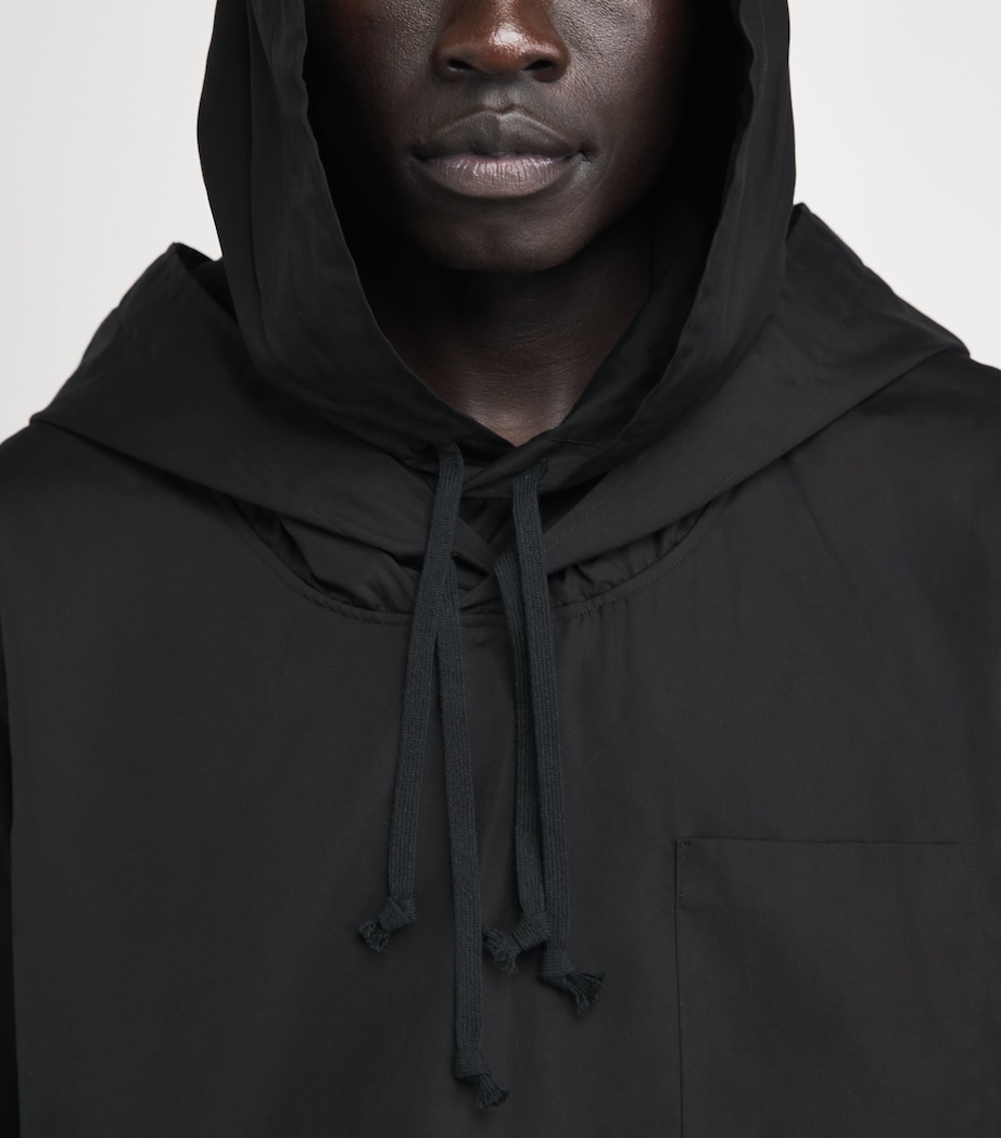 Comme Des Garçons Homme Plus Mens Cotton Layered Hoodie Black Image 3