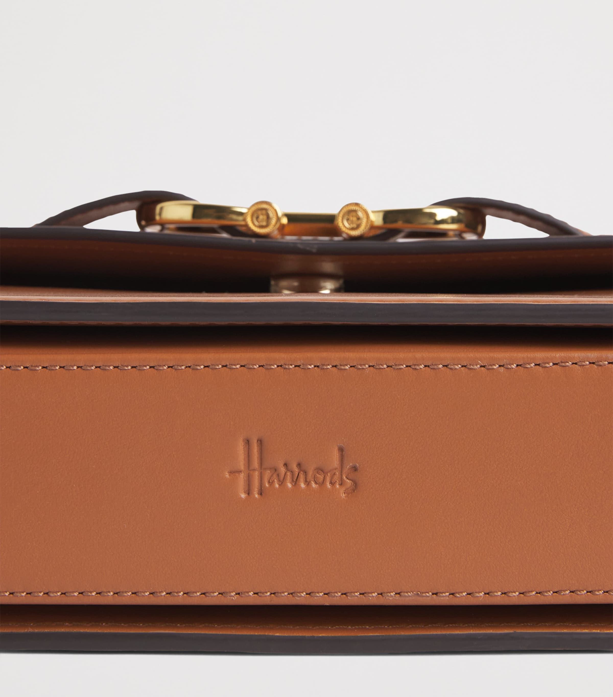 Harrods Leather Snaffle Cross-Body Bag Tan Image 5