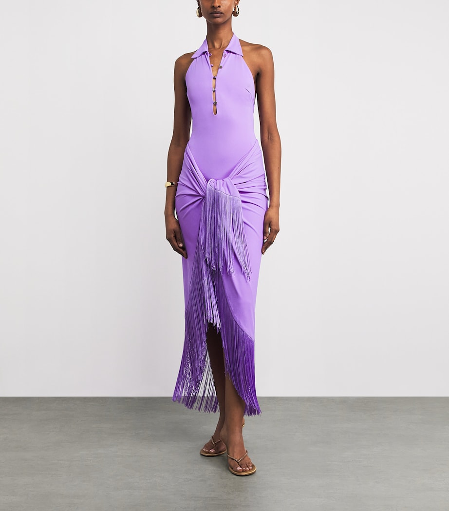 Taller Marmo Womens Grand Tropicana Swimsuit and Pareo Set Lavender Image 2