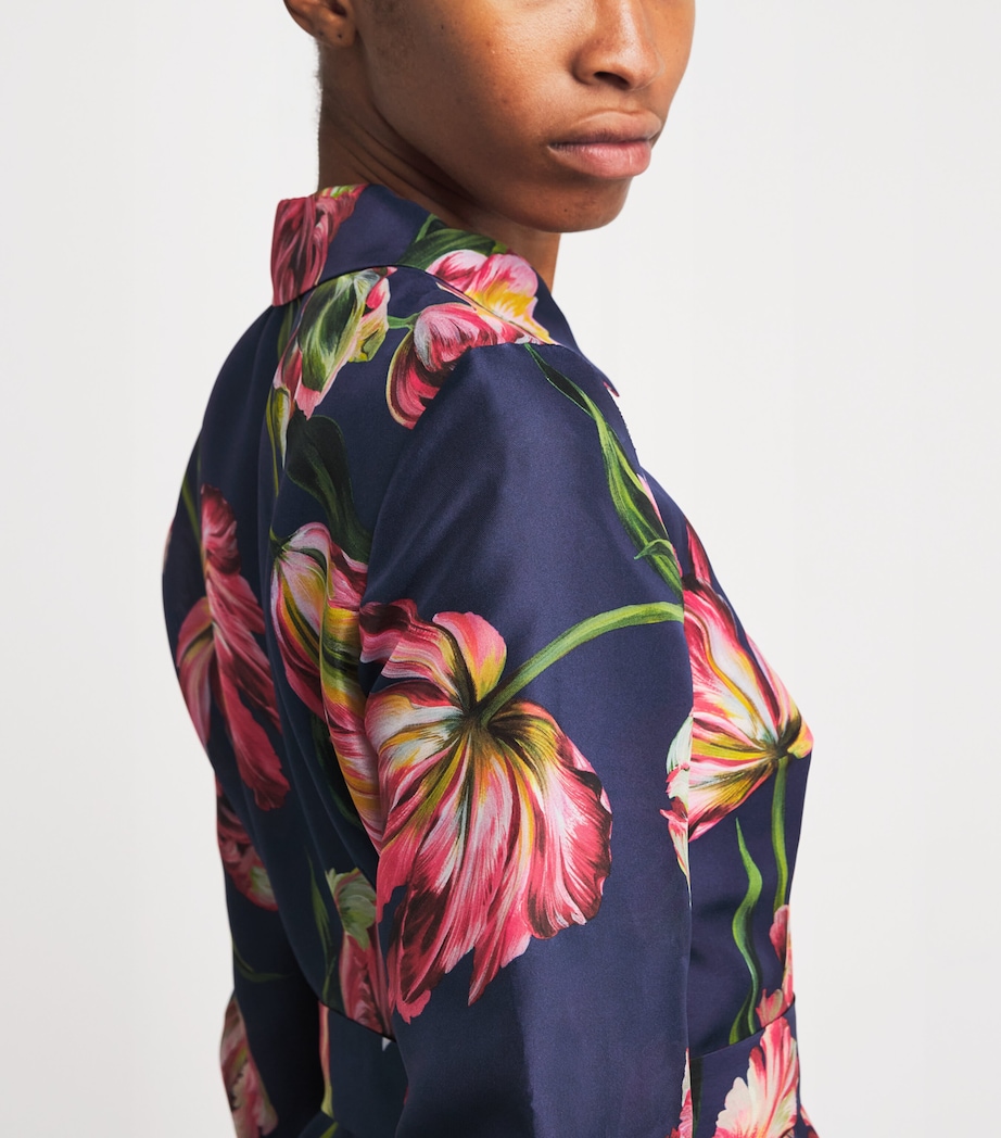Silk Floral Trench Gown 037 DARK NAVY MULTI Image 4