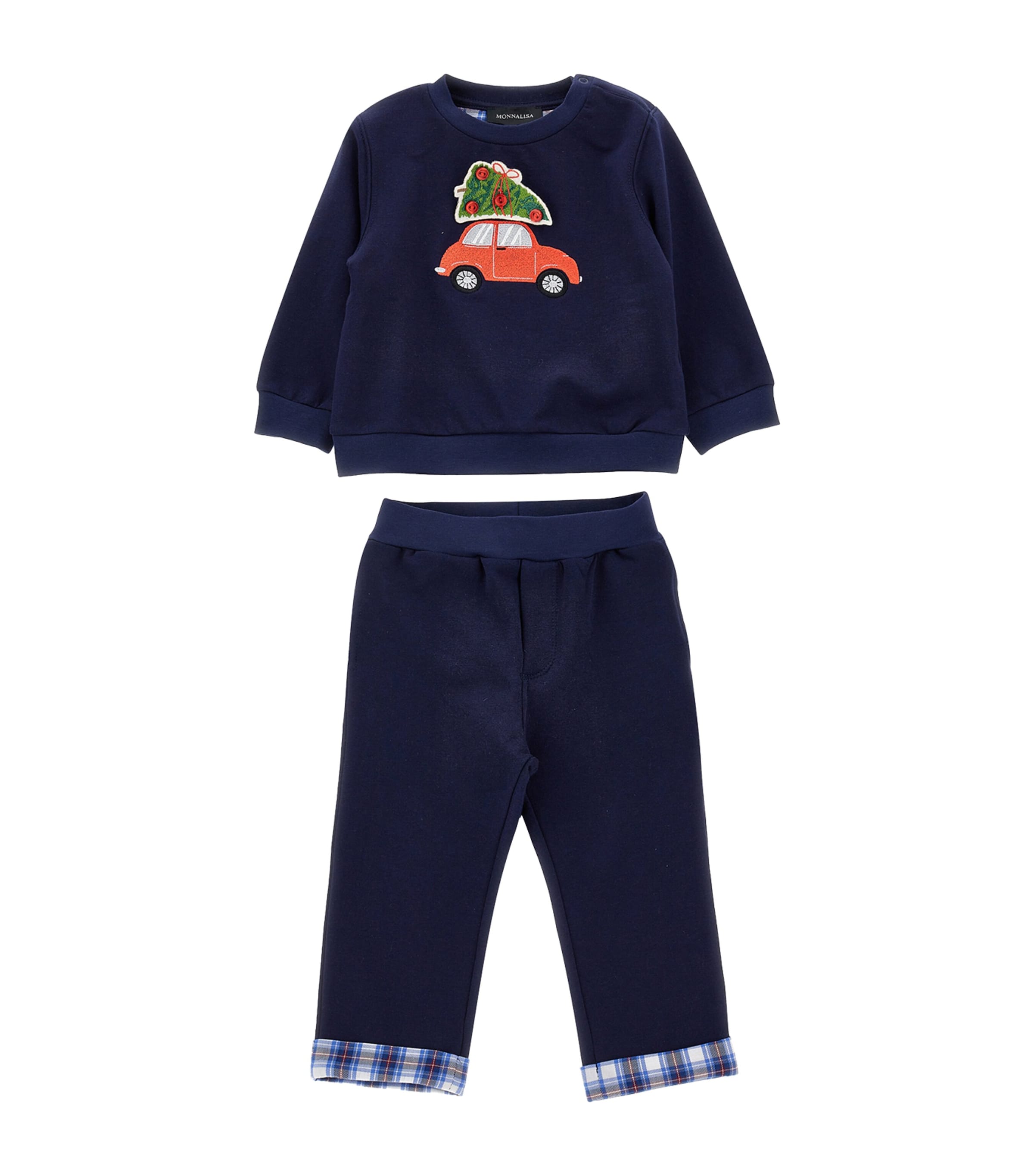 Monnalisa Christmas Car Tracksuit In Black