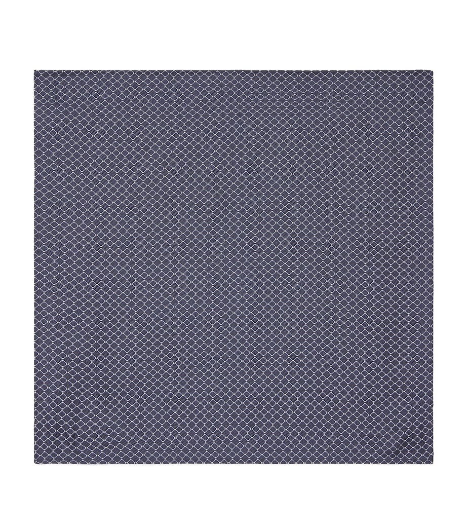 Pal Zileri Silk Printed Pocket Square Blue Image 1