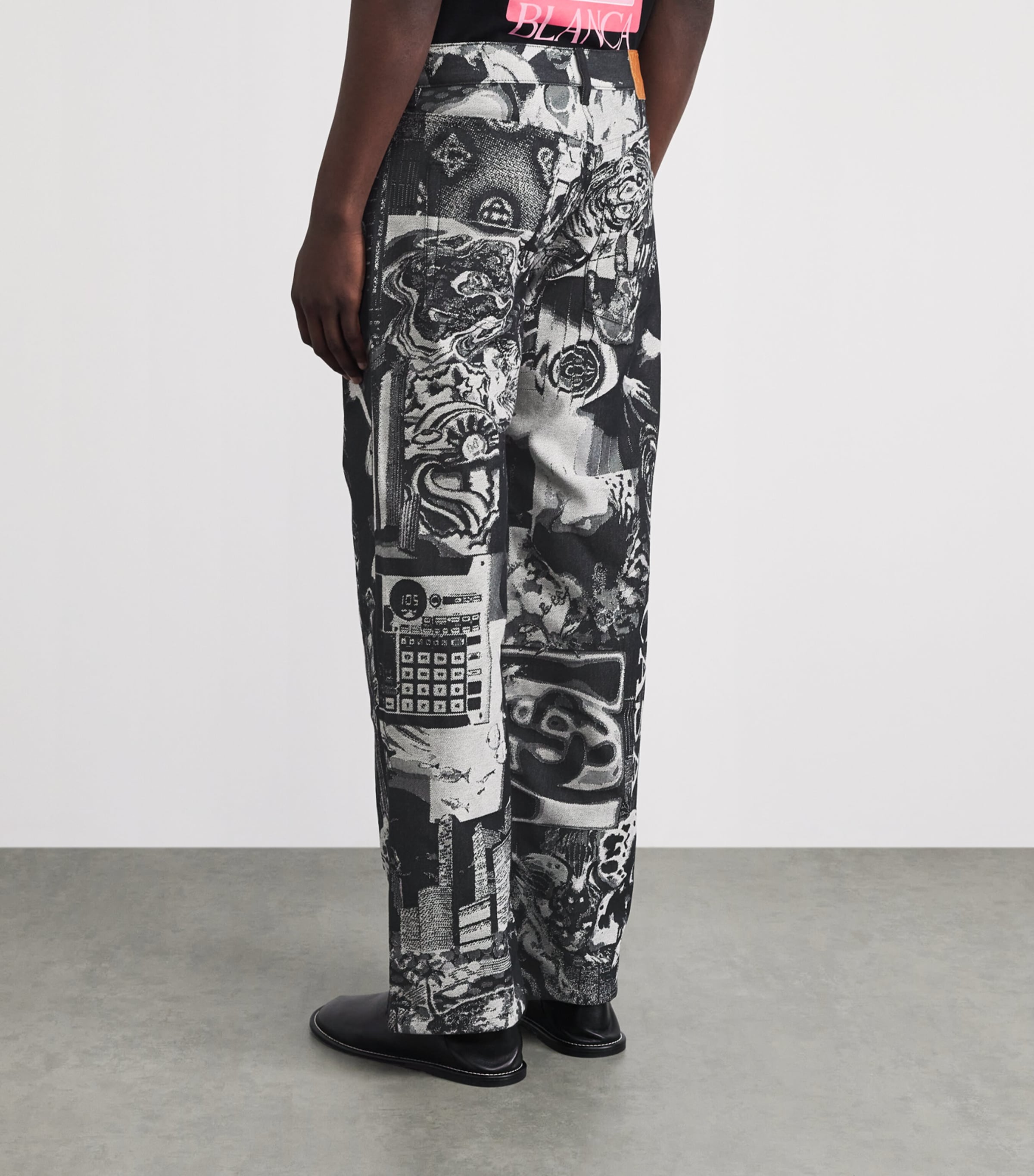 Casablanca Mens Rave Collage Straight Jeans Collage Image 5