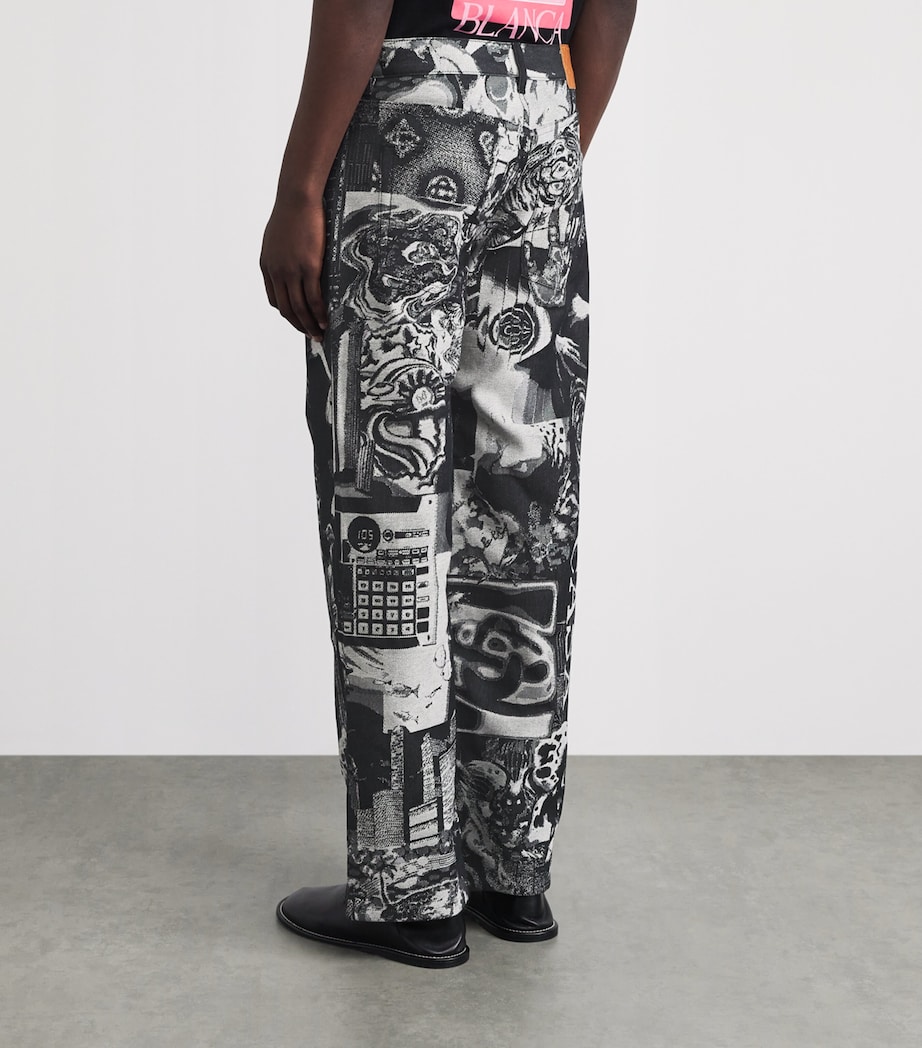 Casablanca Mens Rave Collage Straight Jeans Collage Image 5