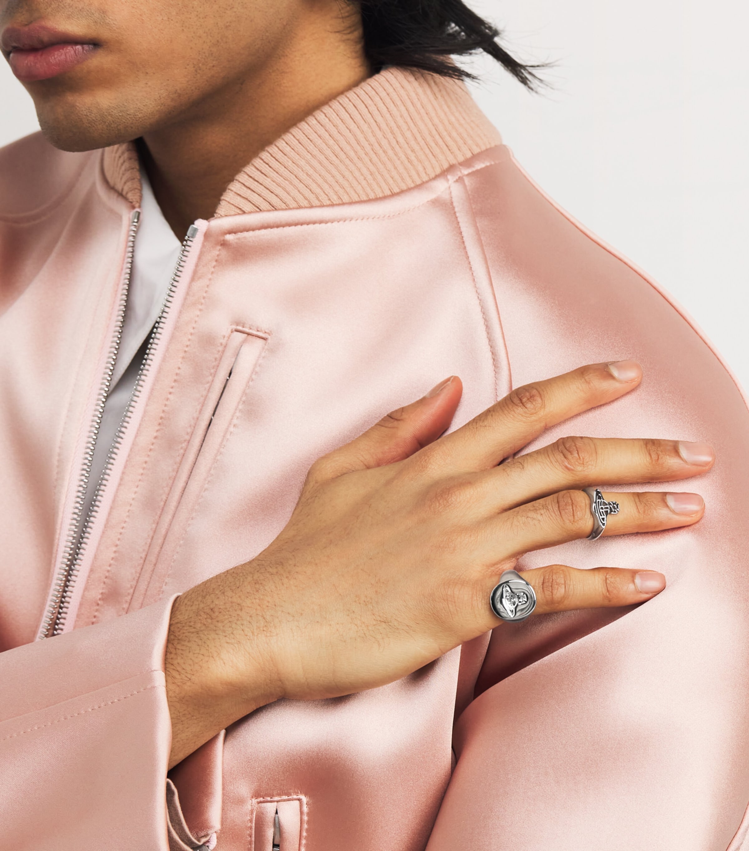 Vivienne Westwood Rhodium-Plated Sterling Silver Orb Signet Ring