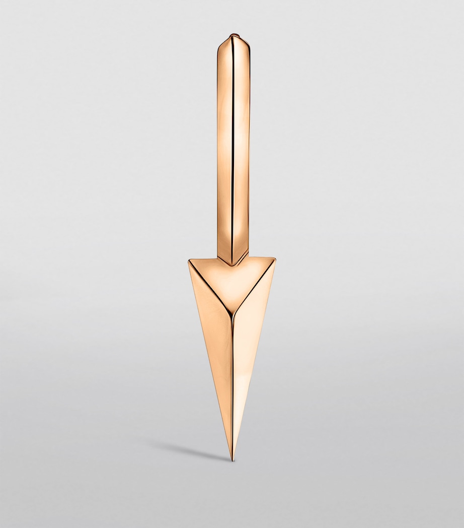 Rose Gold Faceted Single Long Spike Hoop Earring (9.5mm) ROSE GOLD Image 4