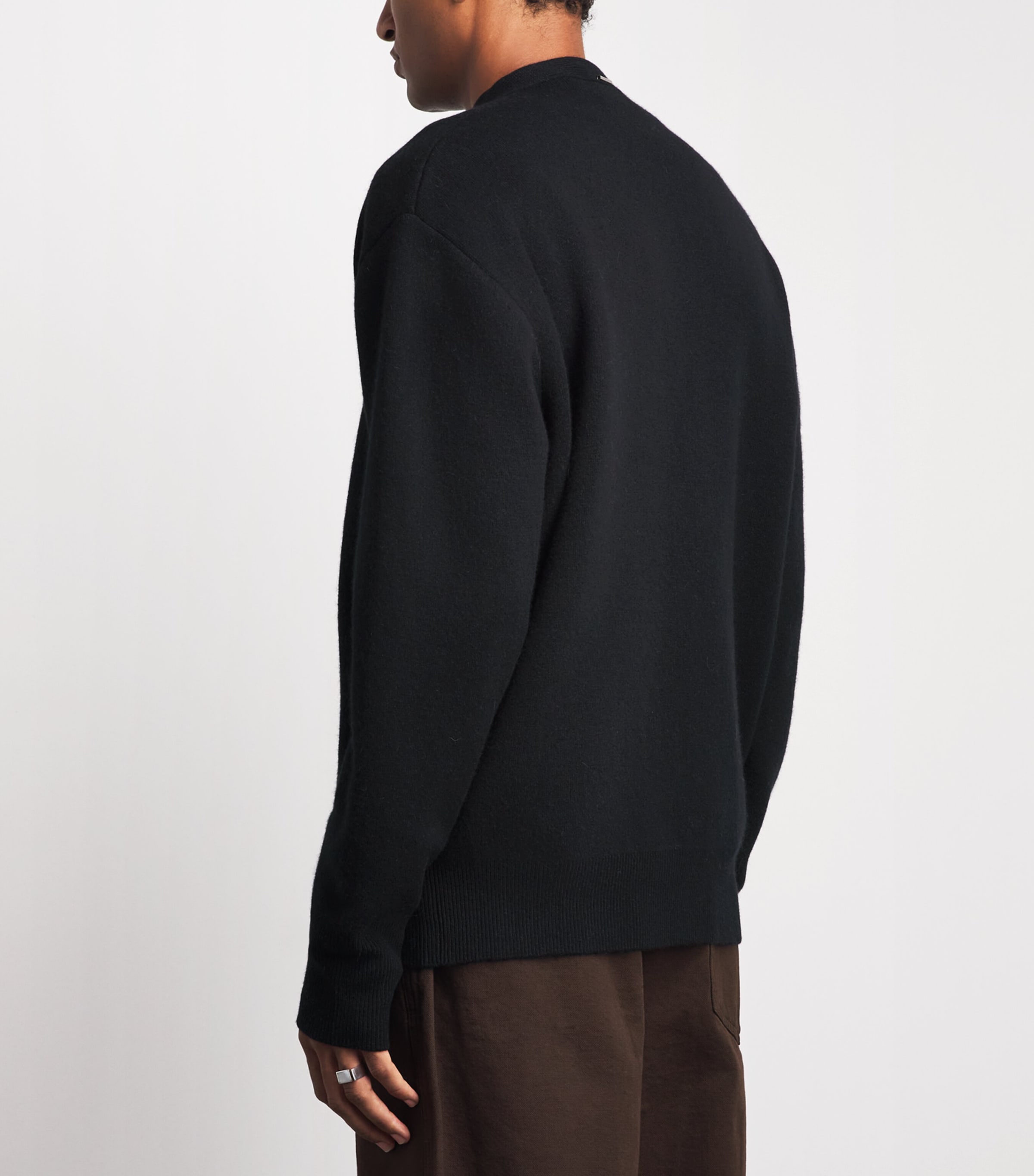 System Mens Wool-Cashmere Cardigan Black Image 5