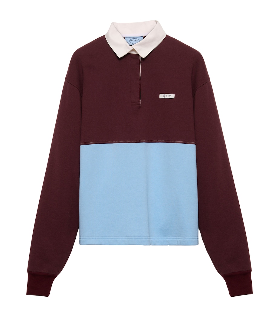 Prada Womens Cotton Long Sleeve Polo Shirt Image 1