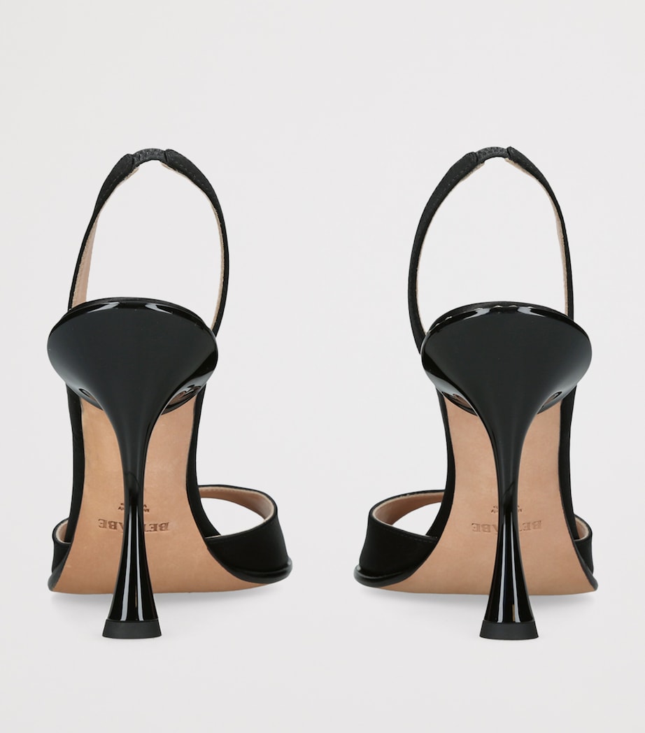 BETZÁBE Satin Slingback Sandals 100 Black Image 4