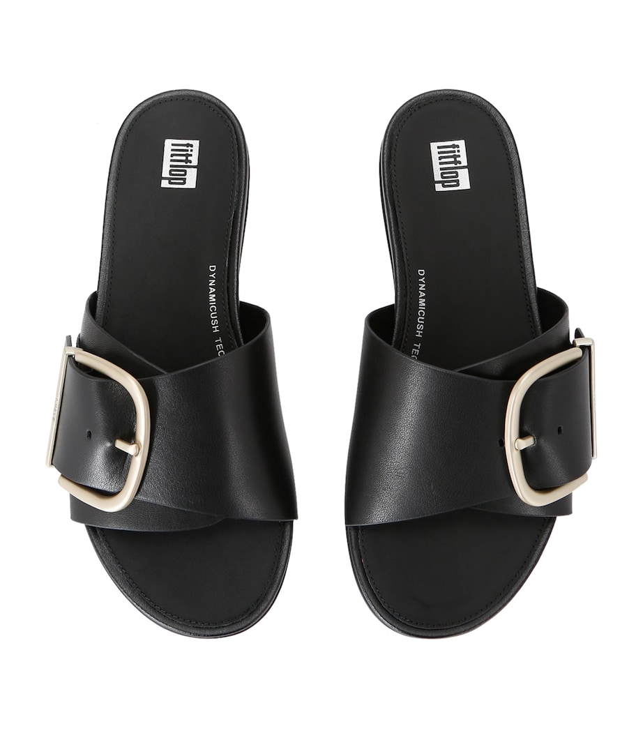 Leather Gracie Slides BLACK Image 4