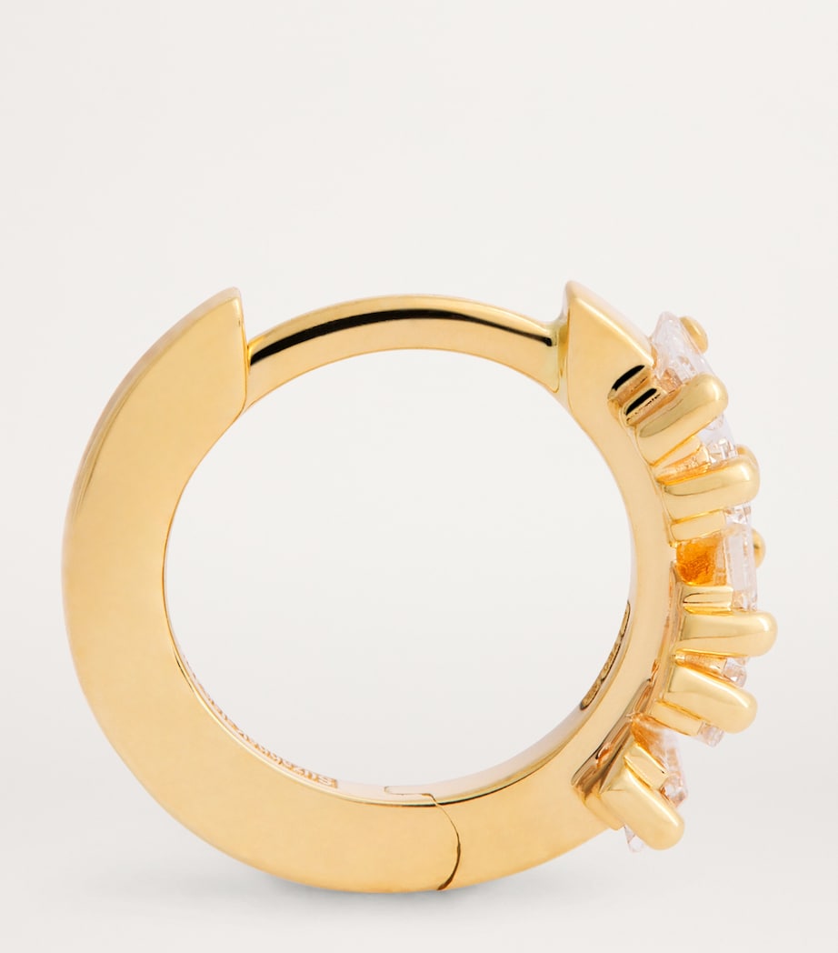 Suzanne Kalan Yellow Gold and Diamond Bold Huggie Earrings Yg/wd Image 4