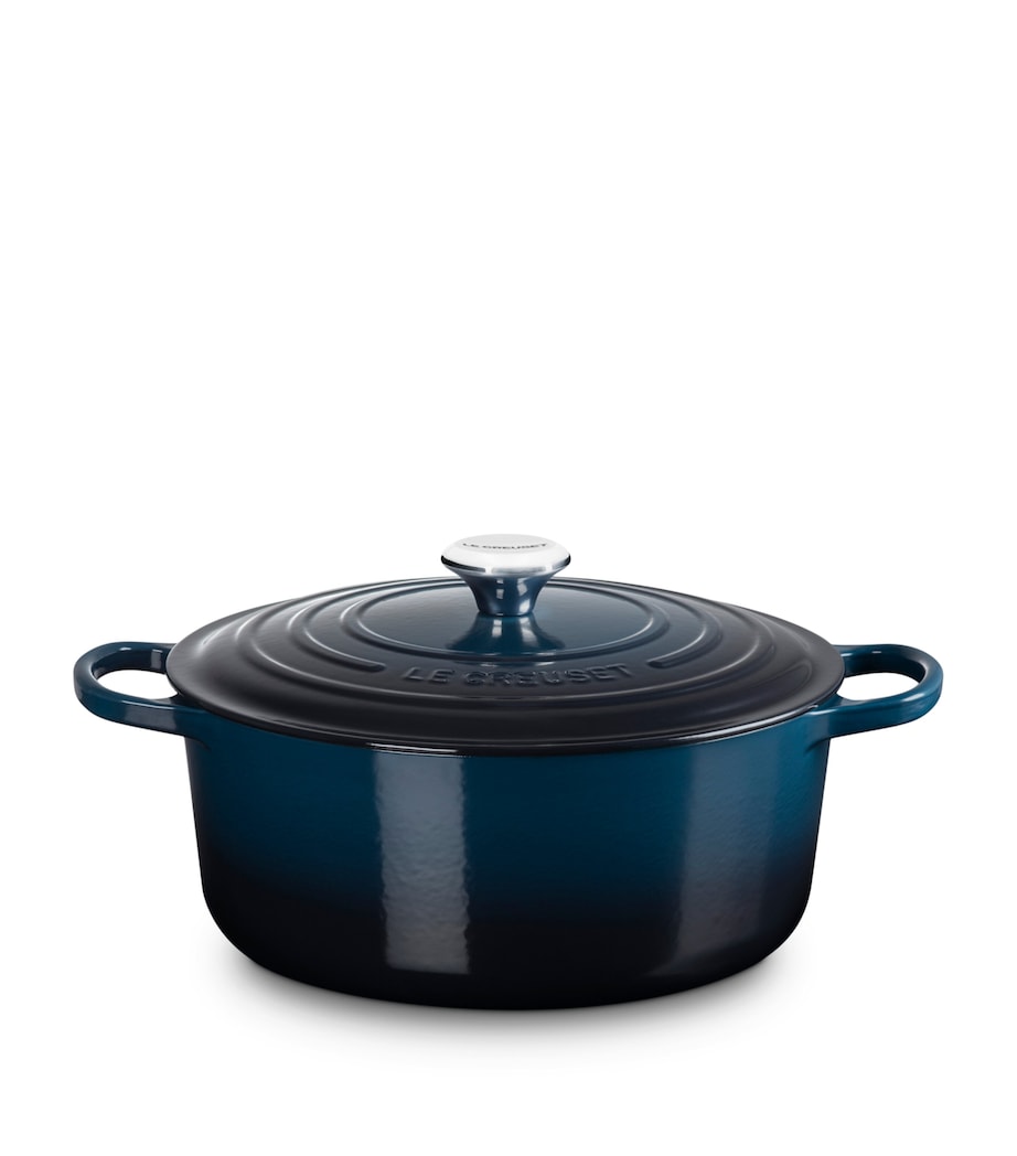 Enamelled Cast Iron Round Casserole Dish (28cm) NO COLOUR Image 2