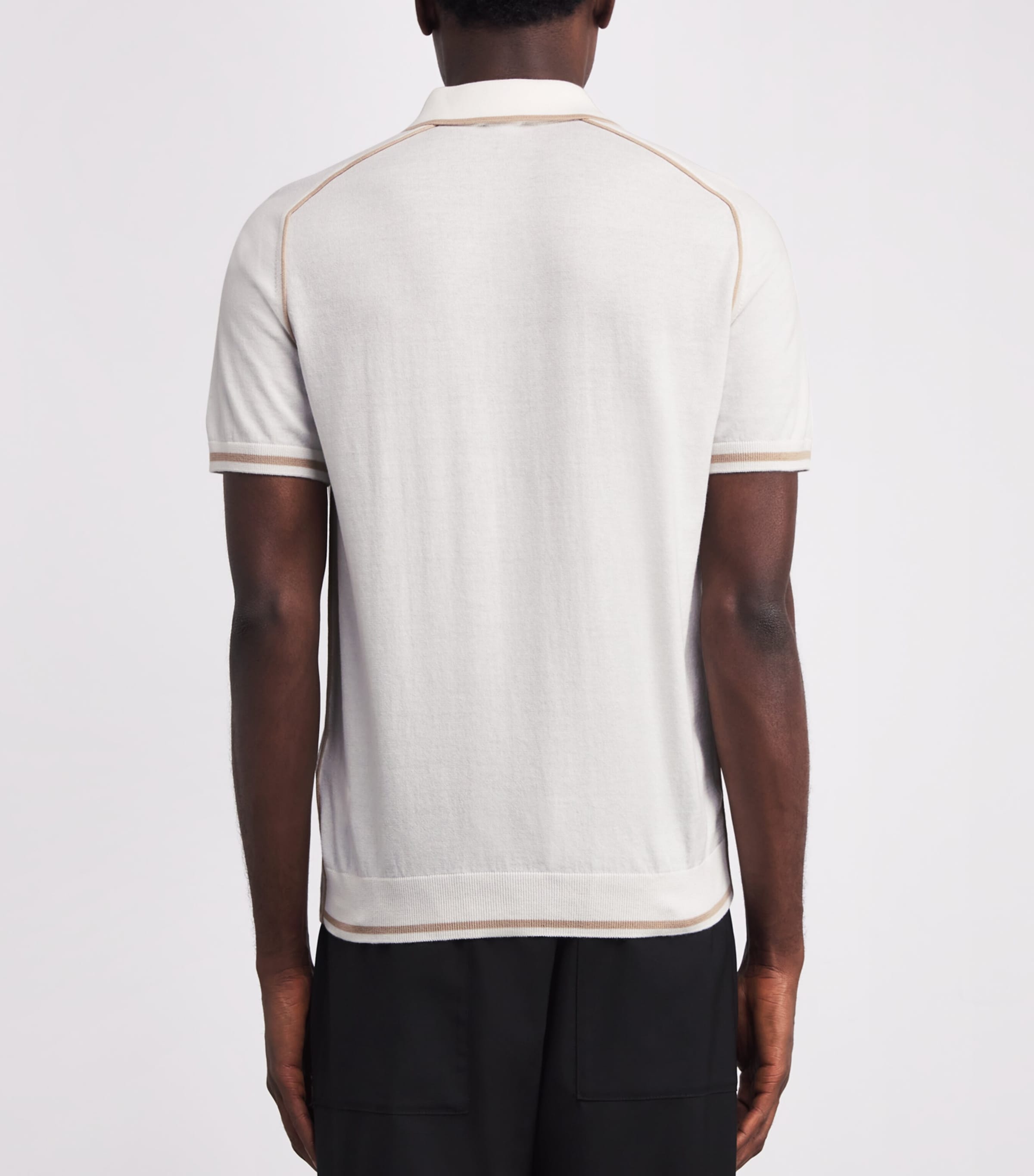 Wool Quarter-Zip Polo Shirt 80 WHITE Image 4